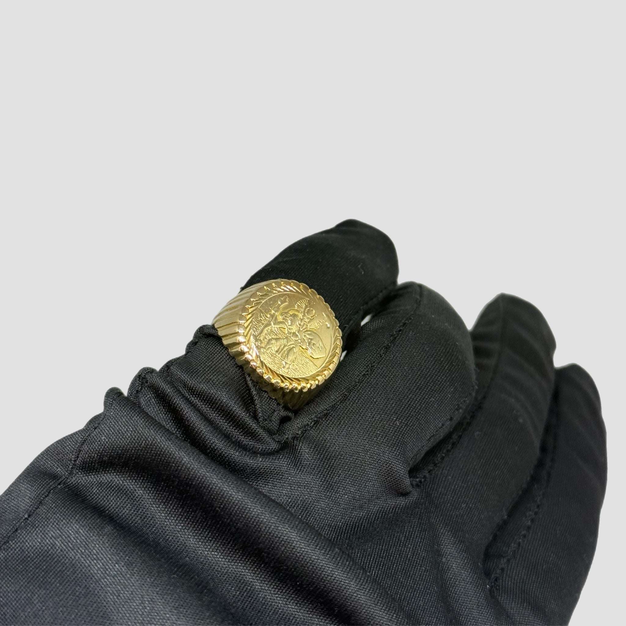 9ct St Christopher Coin Ring