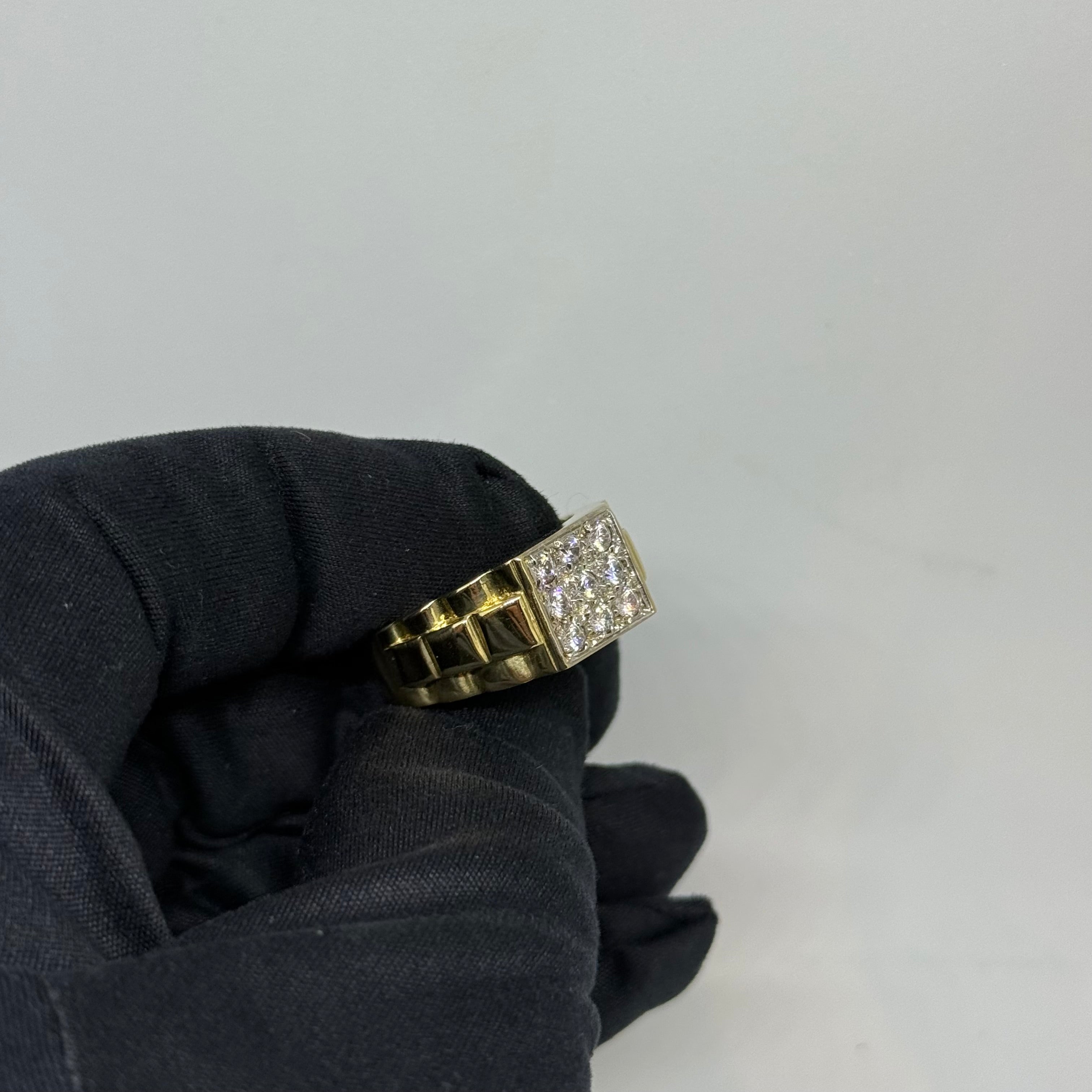 9ct Rolex Style CZ Signet Ring