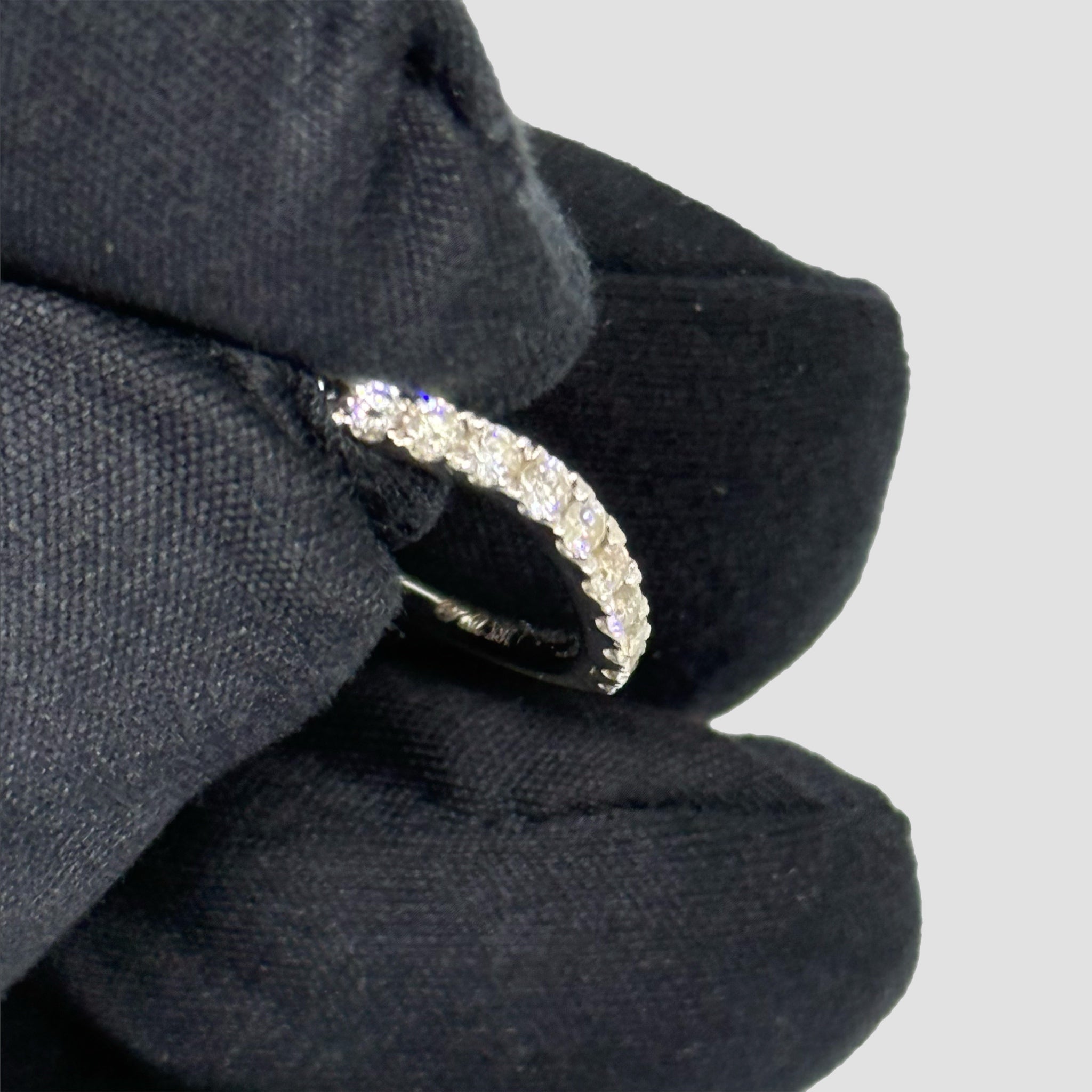 18ct White Gold Diamond Wishbone Half Eternity Ring