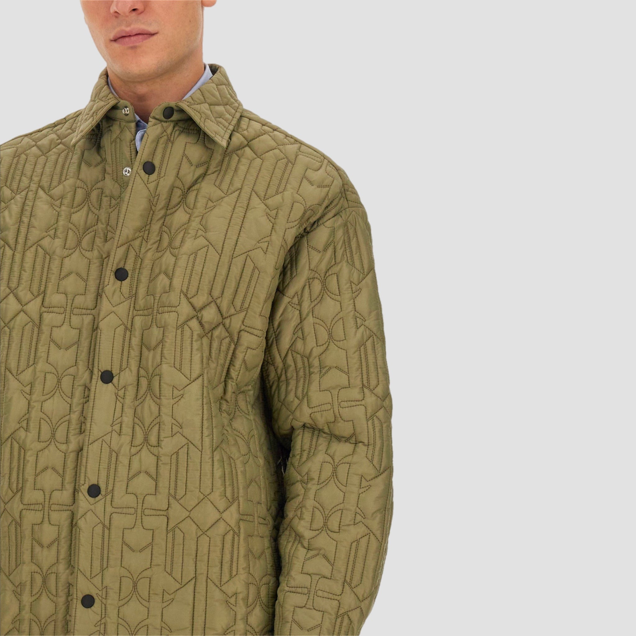 Palm Angels Monogram Quilted Shirt Jacket