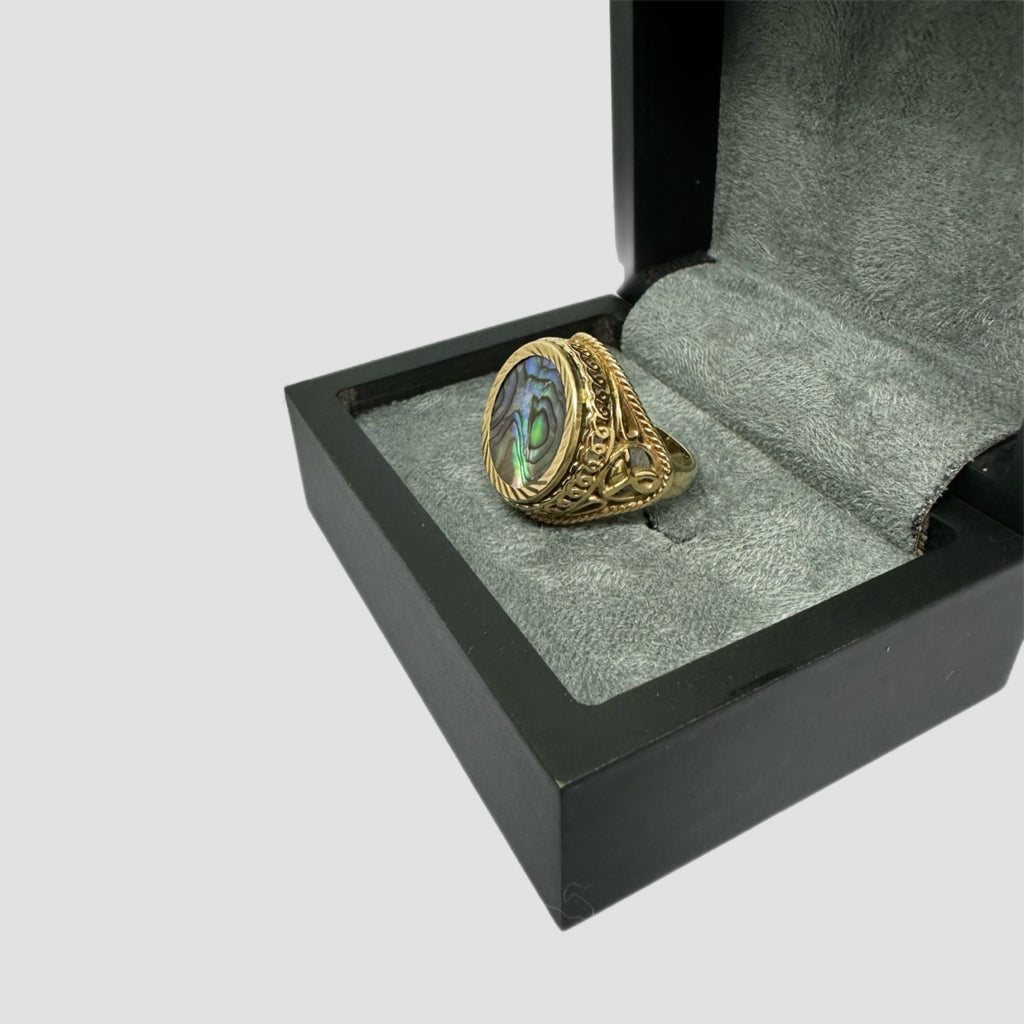 Abalone 9ct 1/10 Krugerrand Ring