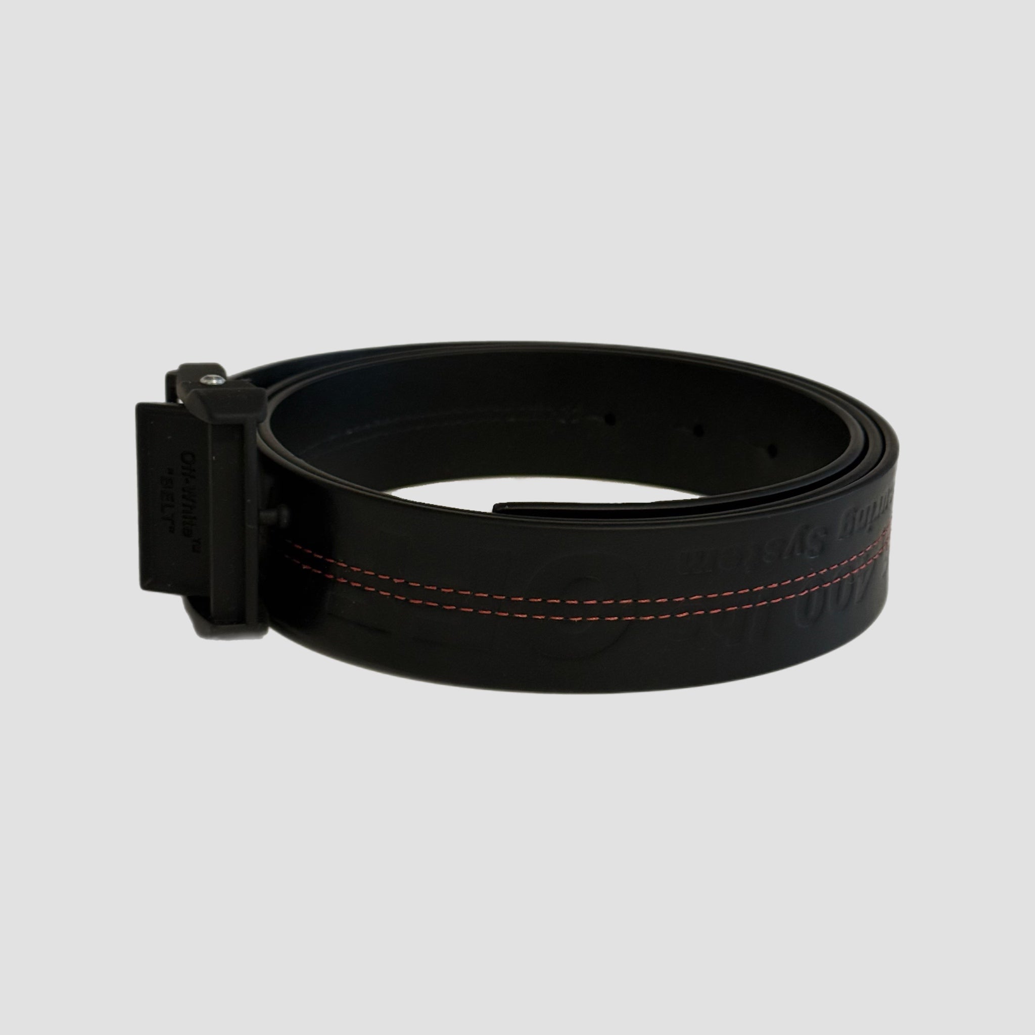 Off-White Black Leather Industrial Belt