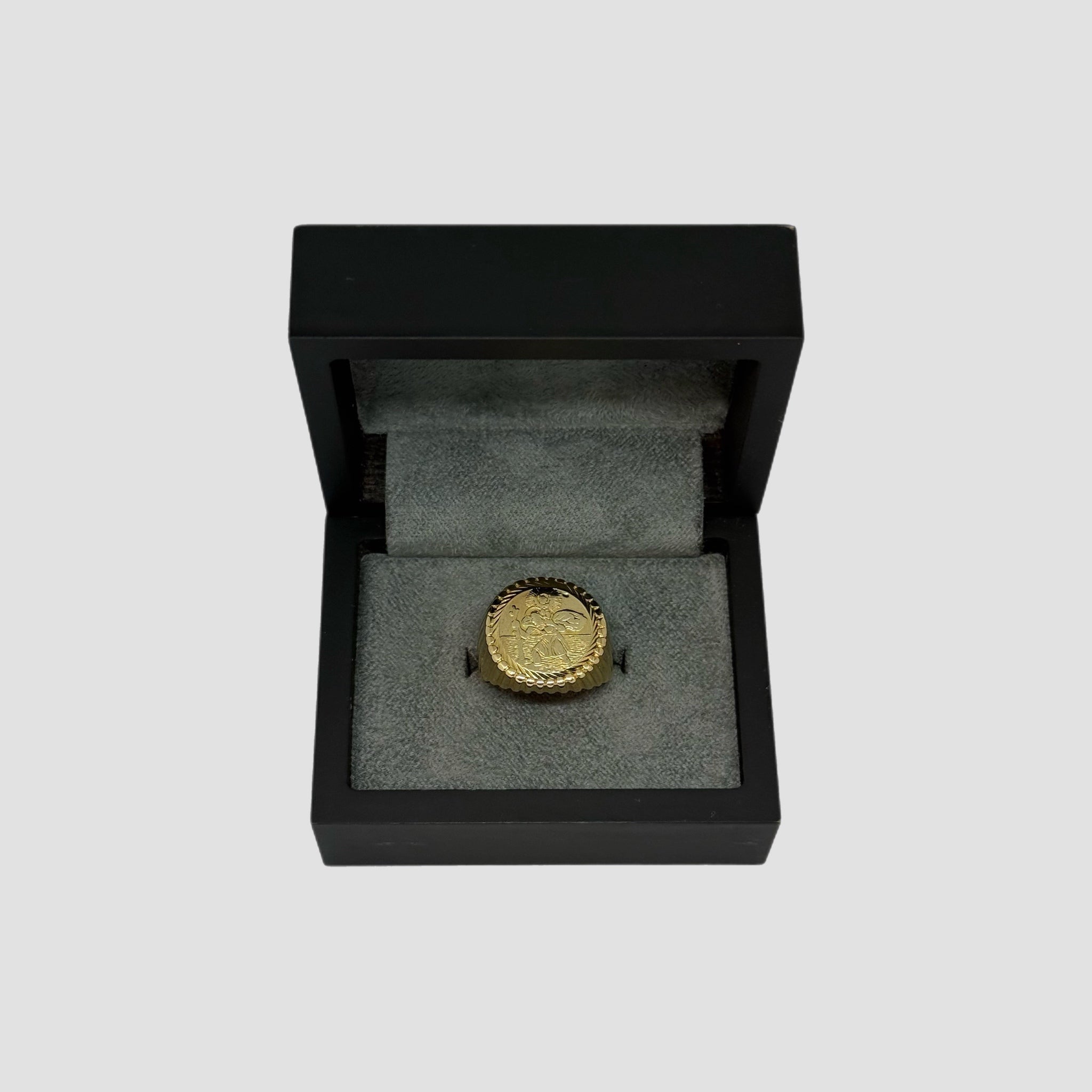 9ct St Christopher Coin Ring