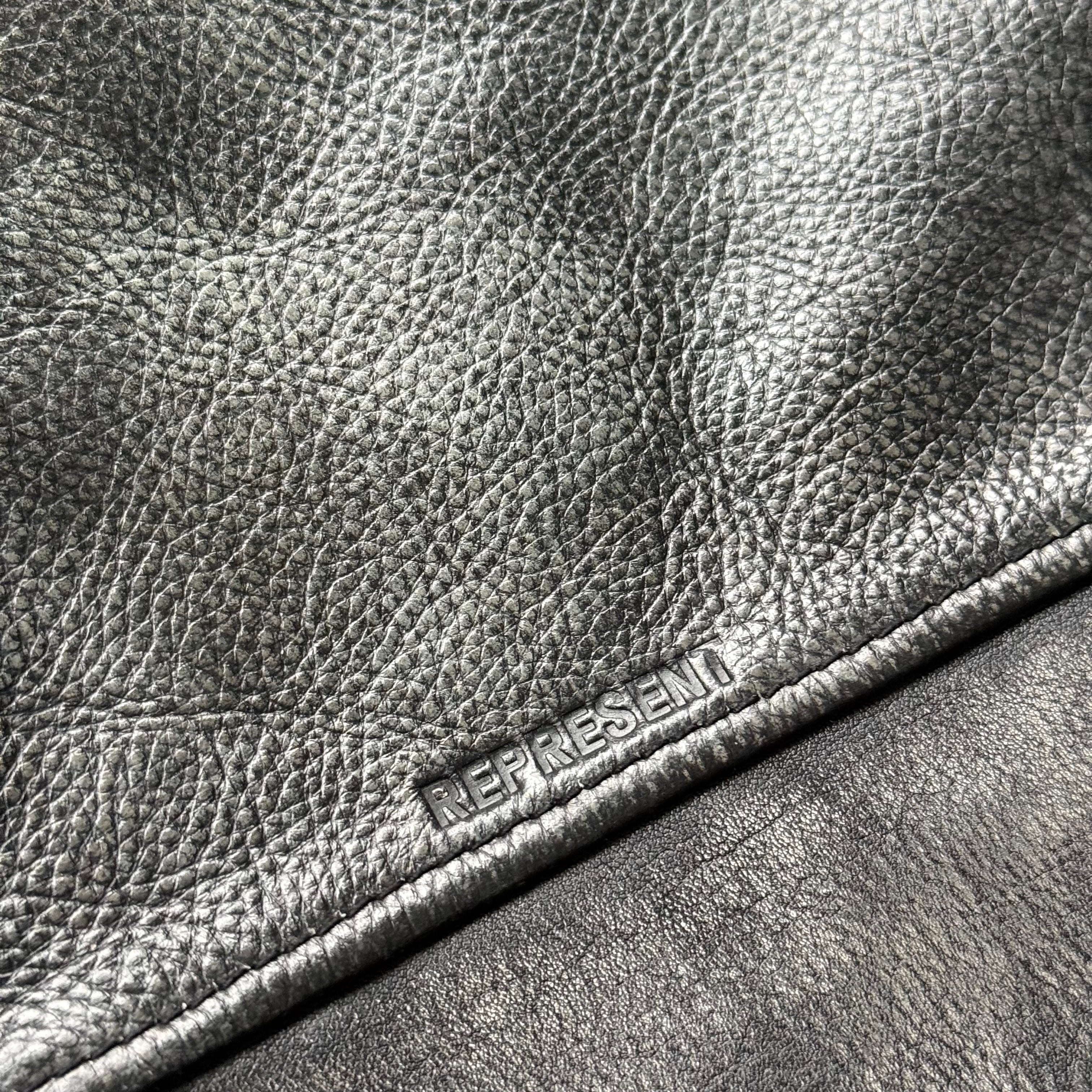 Represent Black/Grey Leather Jacket