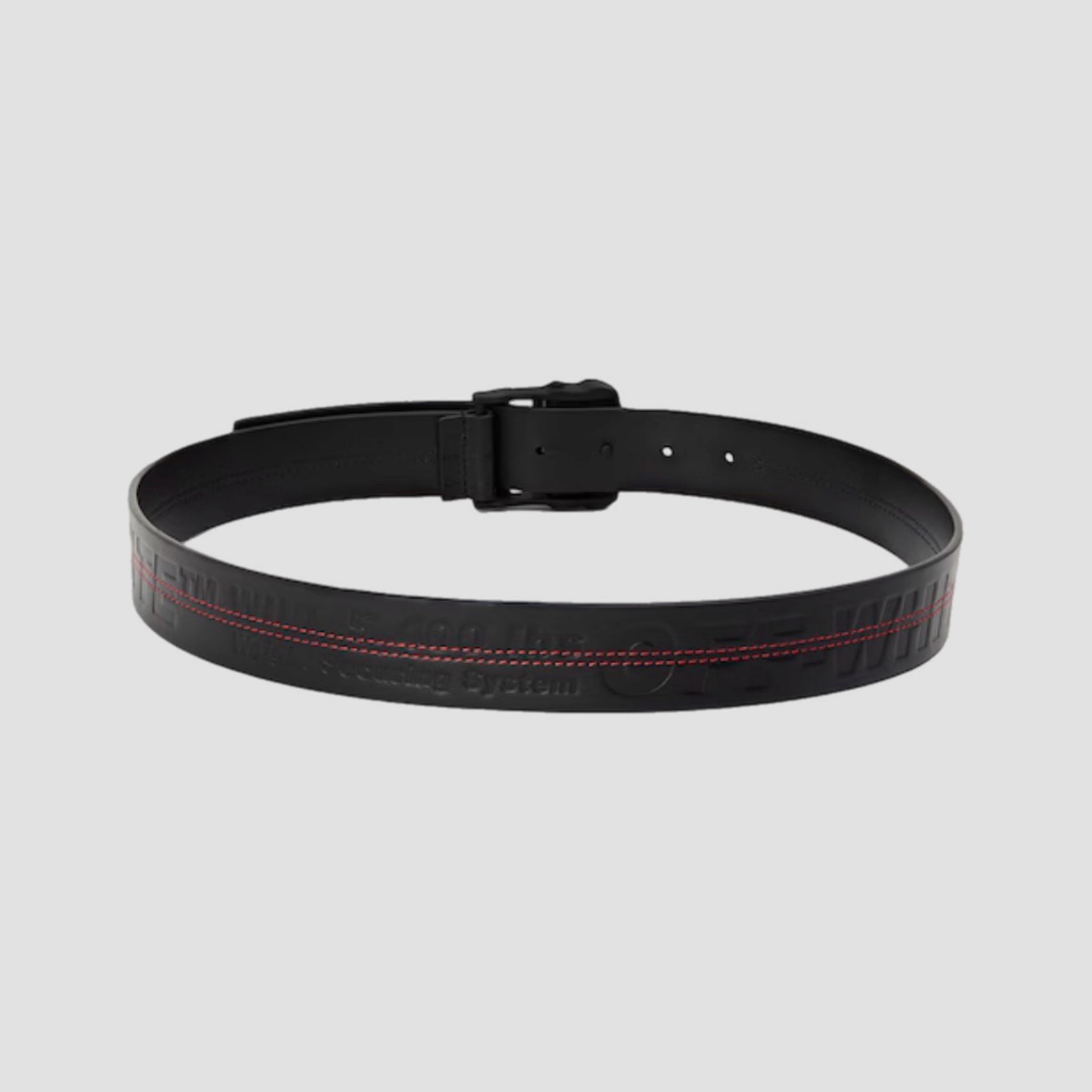 Off-White Black Leather Industrial Belt
