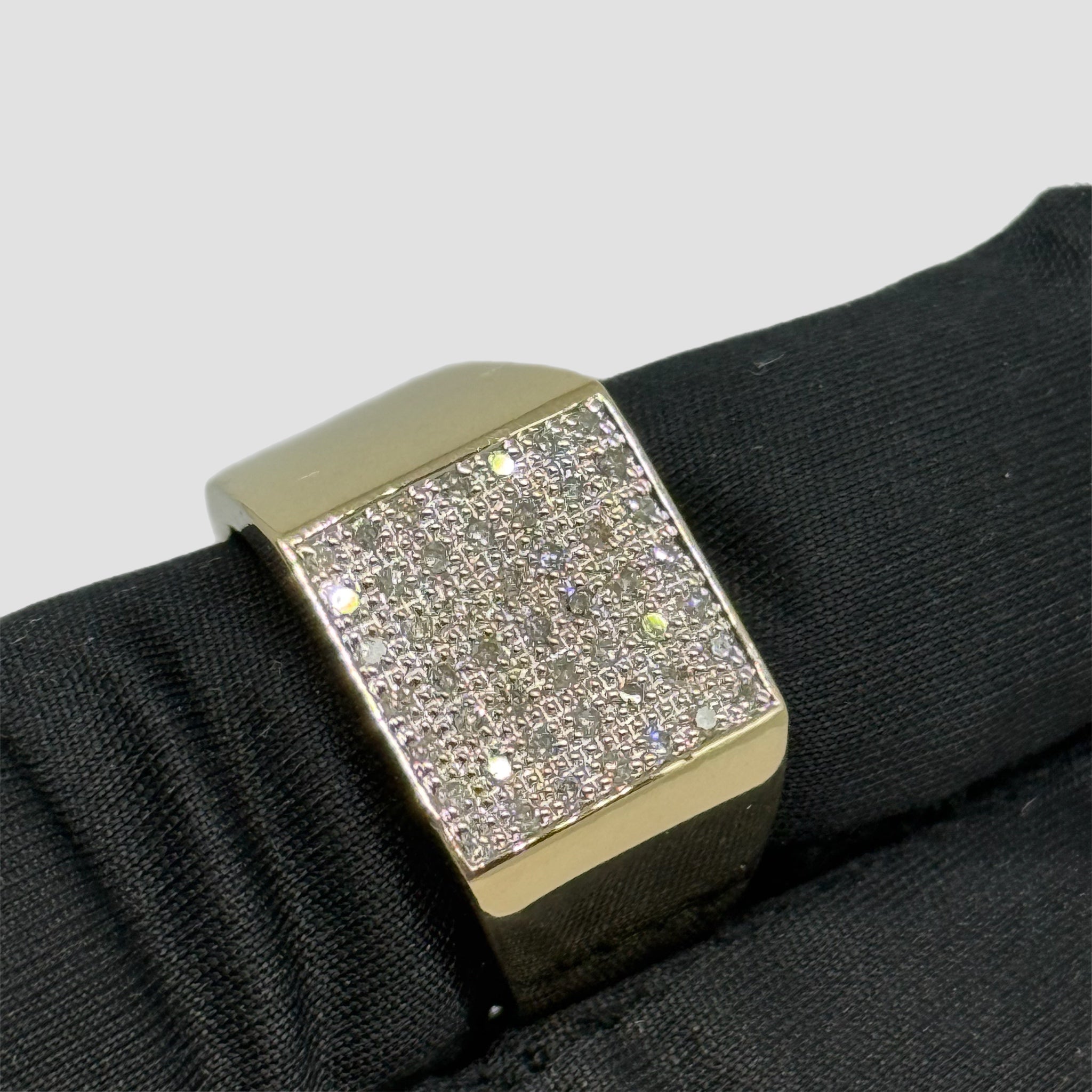 9ct Diamond Cluster Signet Ring