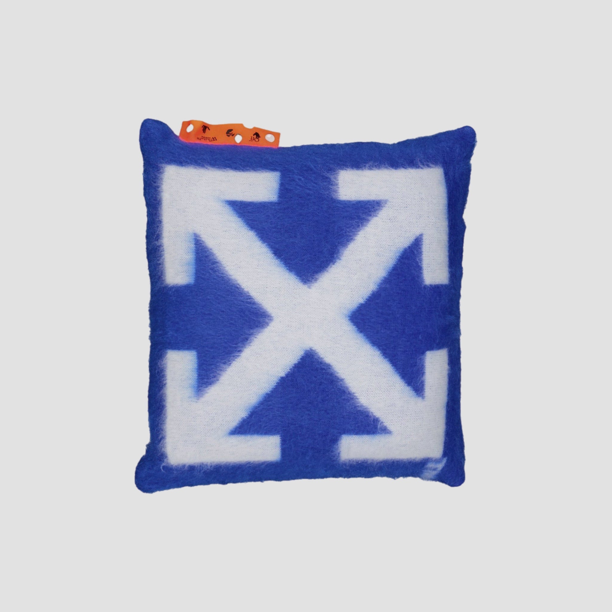 Off-White Pillow Arrow Design Blue White