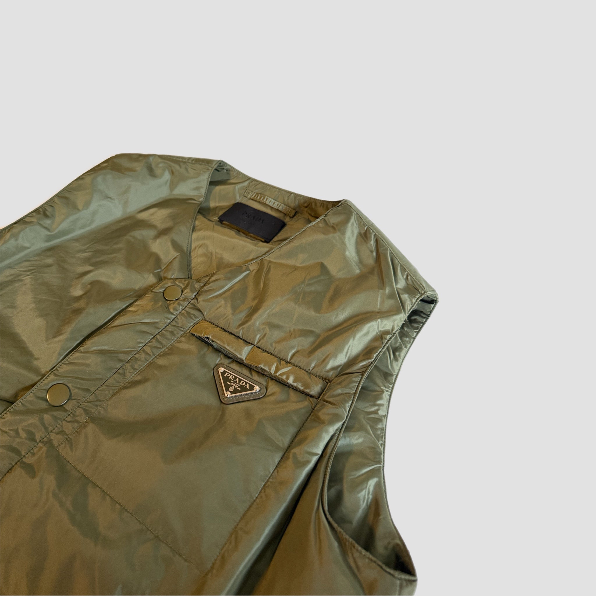 Prada Re-Nylon Gilet Green
