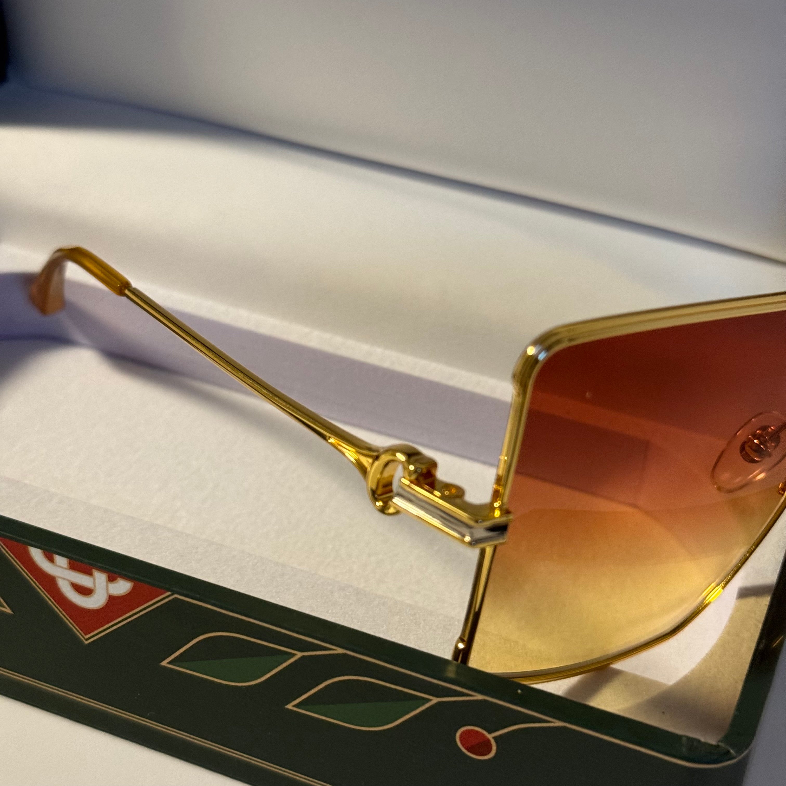 Women’s Casablanca Stainless Steel Square Orange Gradient Sunglasses