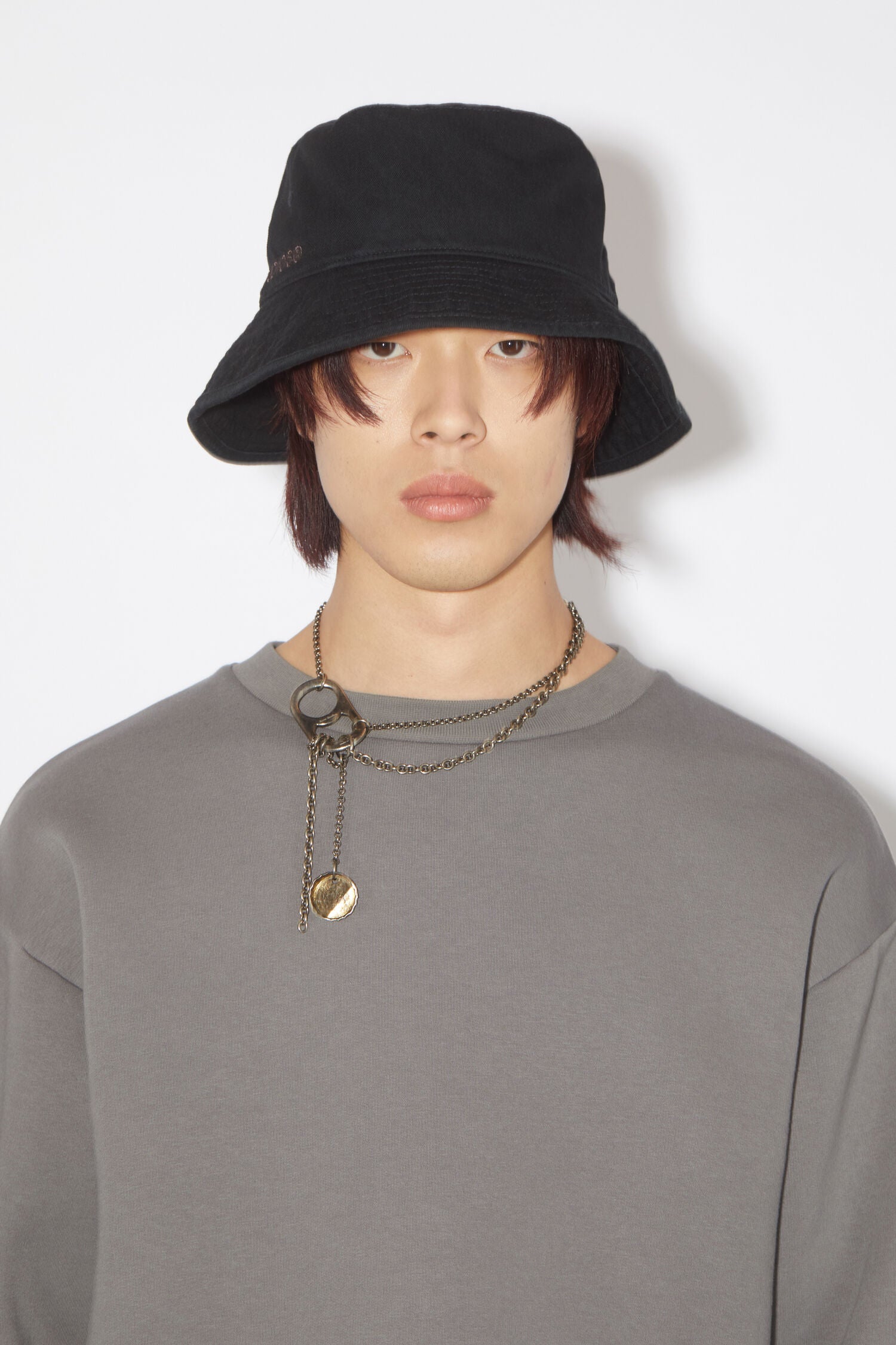 Acne Studios Brimmo Twill Logo Bucket Hat