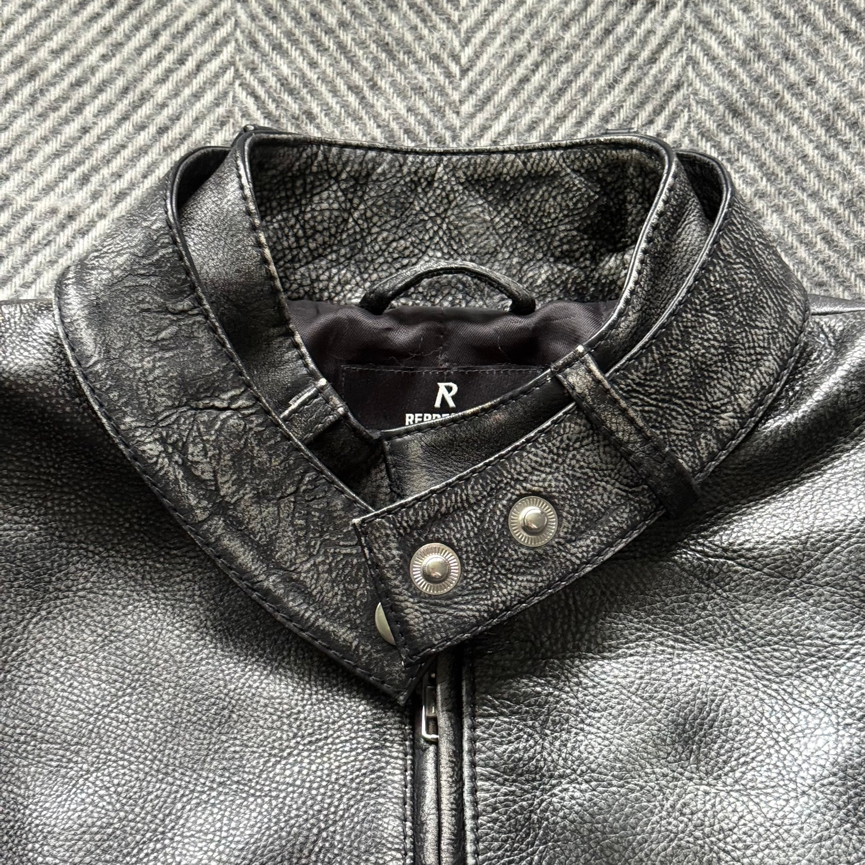 Represent Black/Grey Leather Jacket