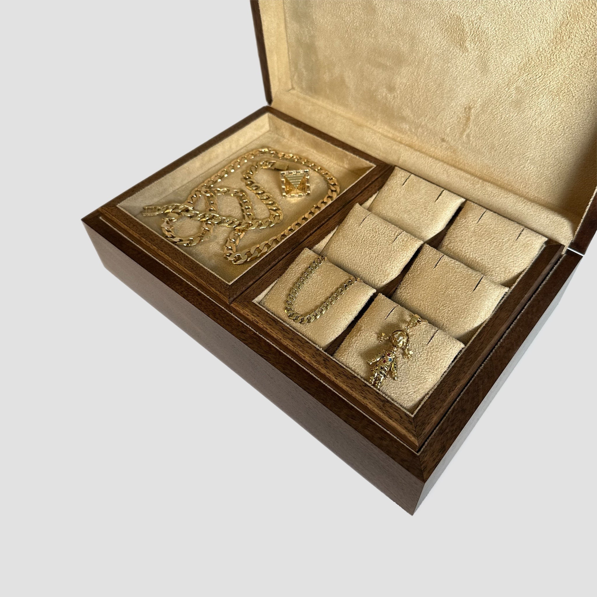 Handmade Walnut Jewellery Box Organiser