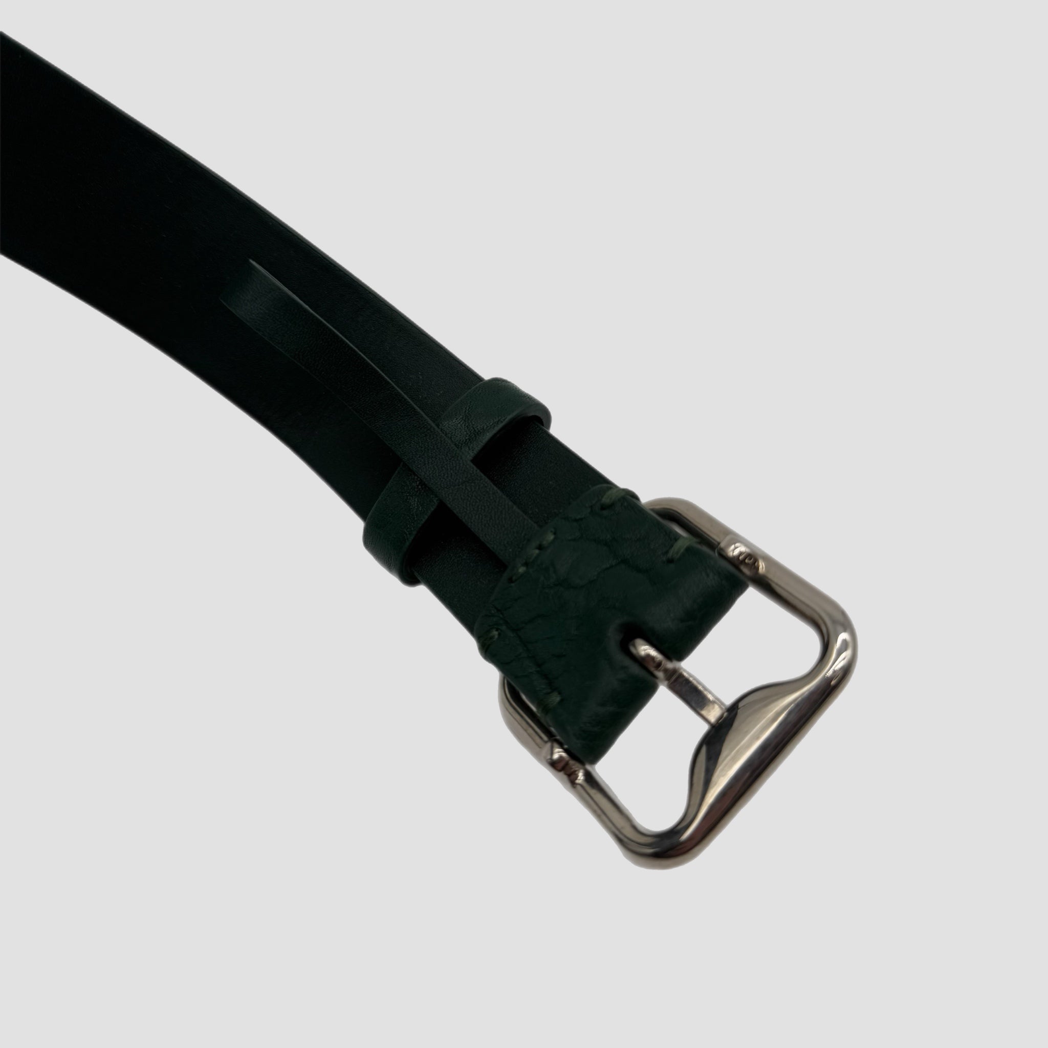Burberry Leather B Buckle Belt Emerald Green