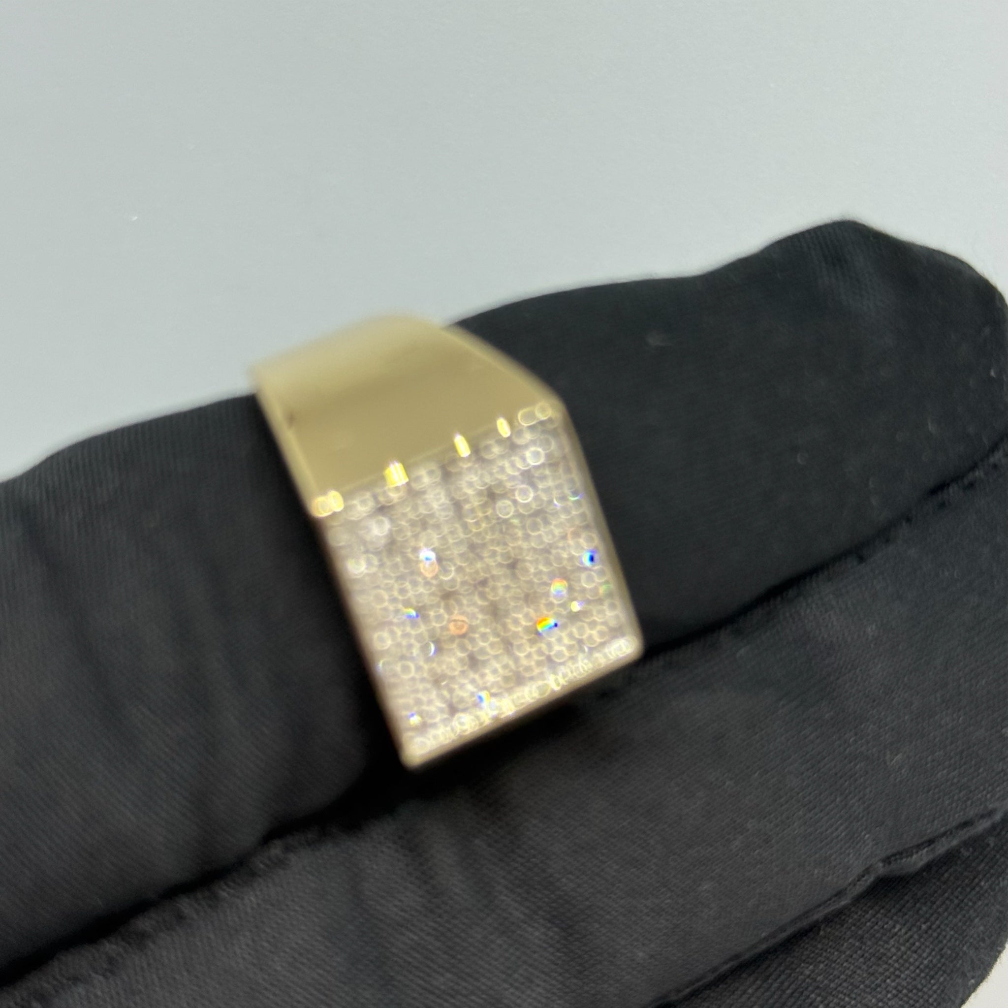 9ct Diamond Cluster Signet Ring