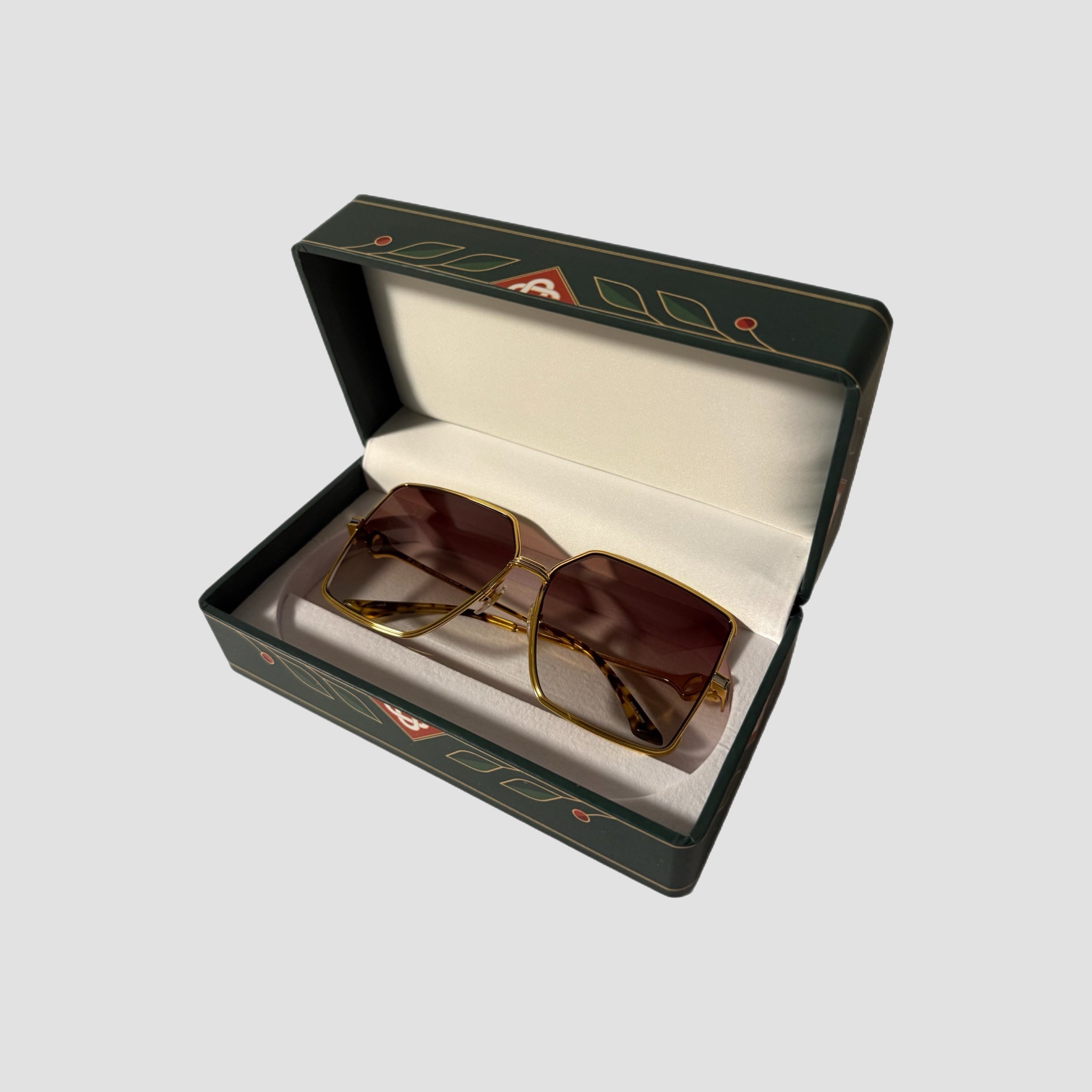 Women’s Casablanca Stainless Steel Square Brown Gradient Sunglasses