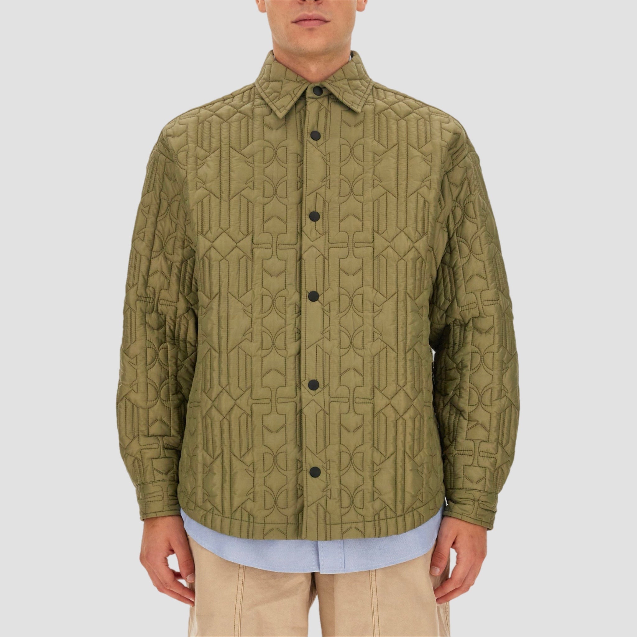 Palm Angels Monogram Quilted Shirt Jacket