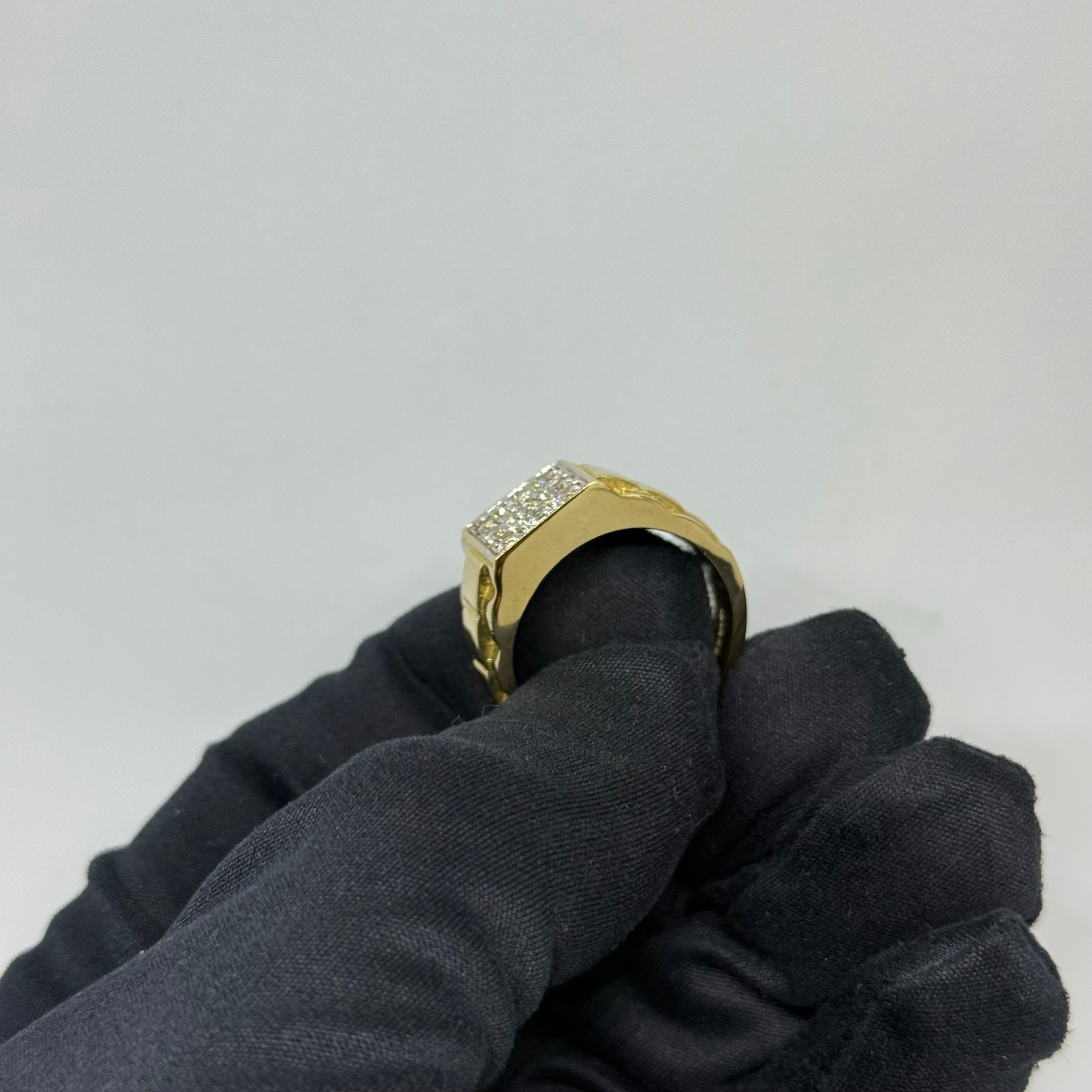 9ct Rolex Style CZ Signet Ring