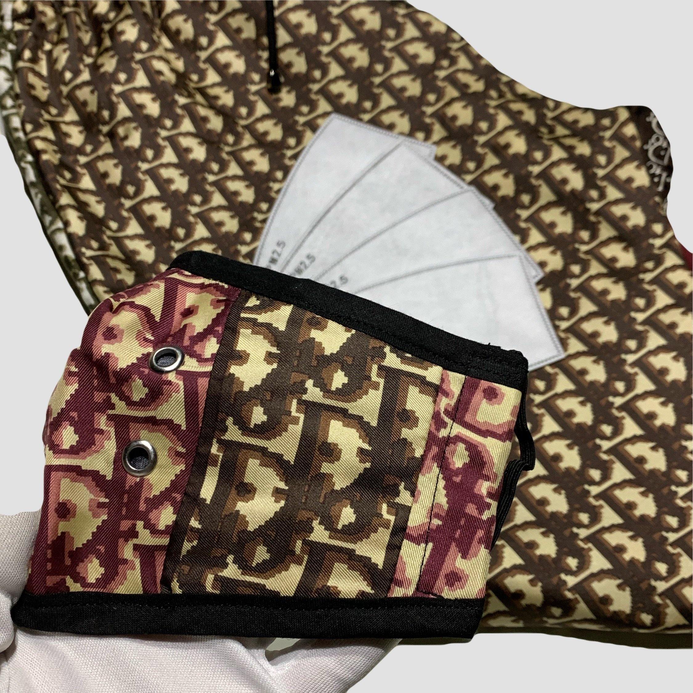 Custom Made Patchwork Monogram Joggers With Face Mask - Original Allure