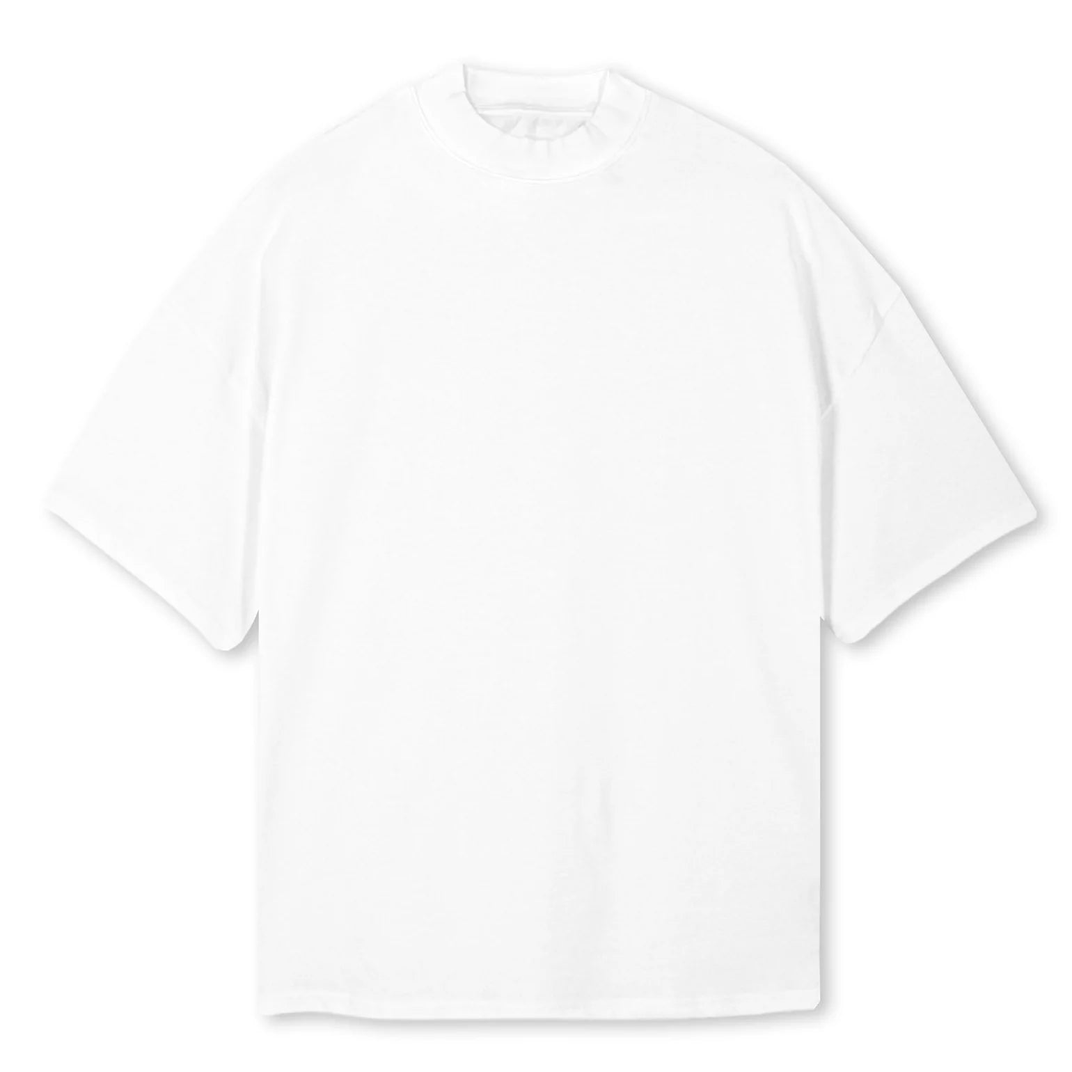 White Oversized Mock Neck Tee Original Allure