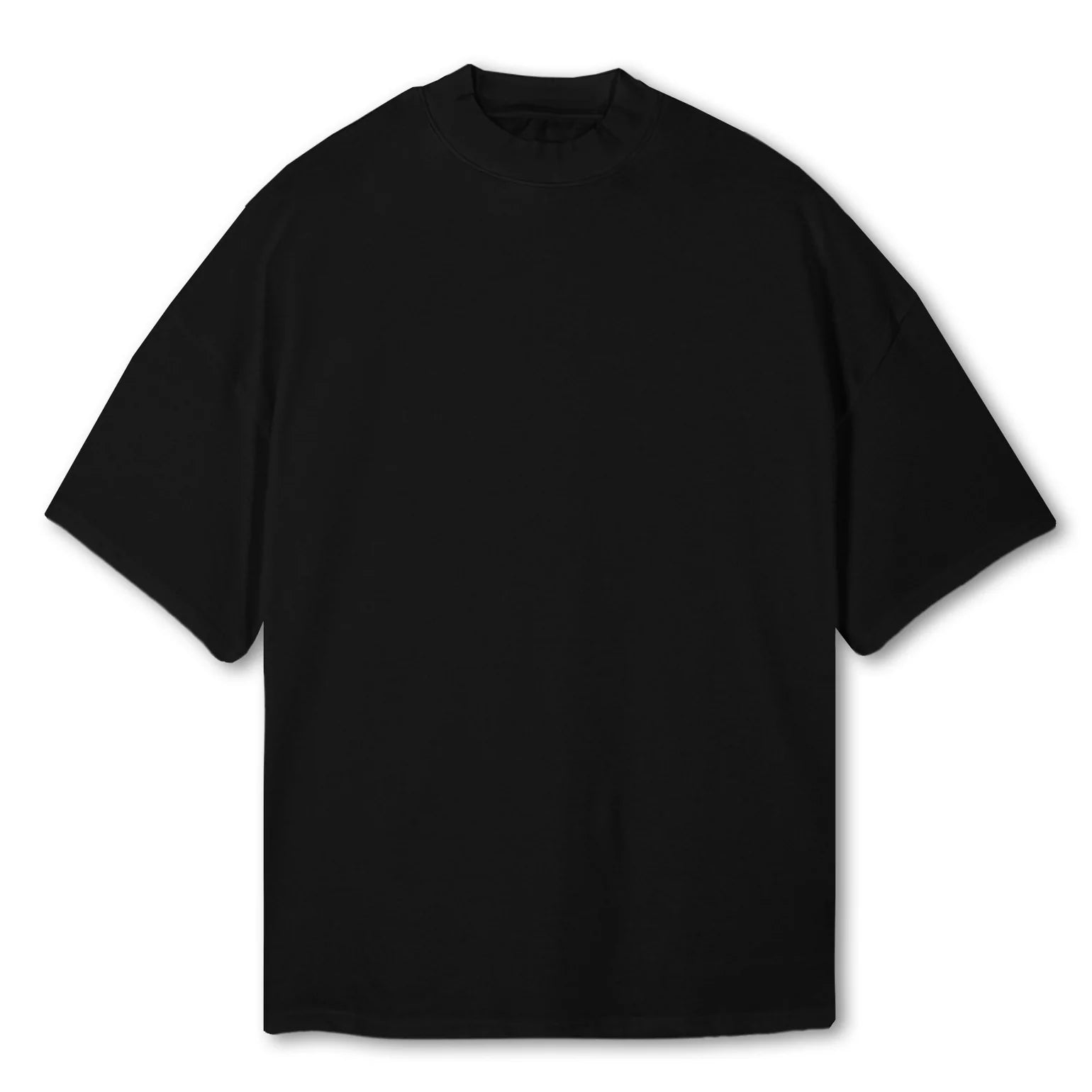 Black Oversized Mock Neck Tee Original Allure
