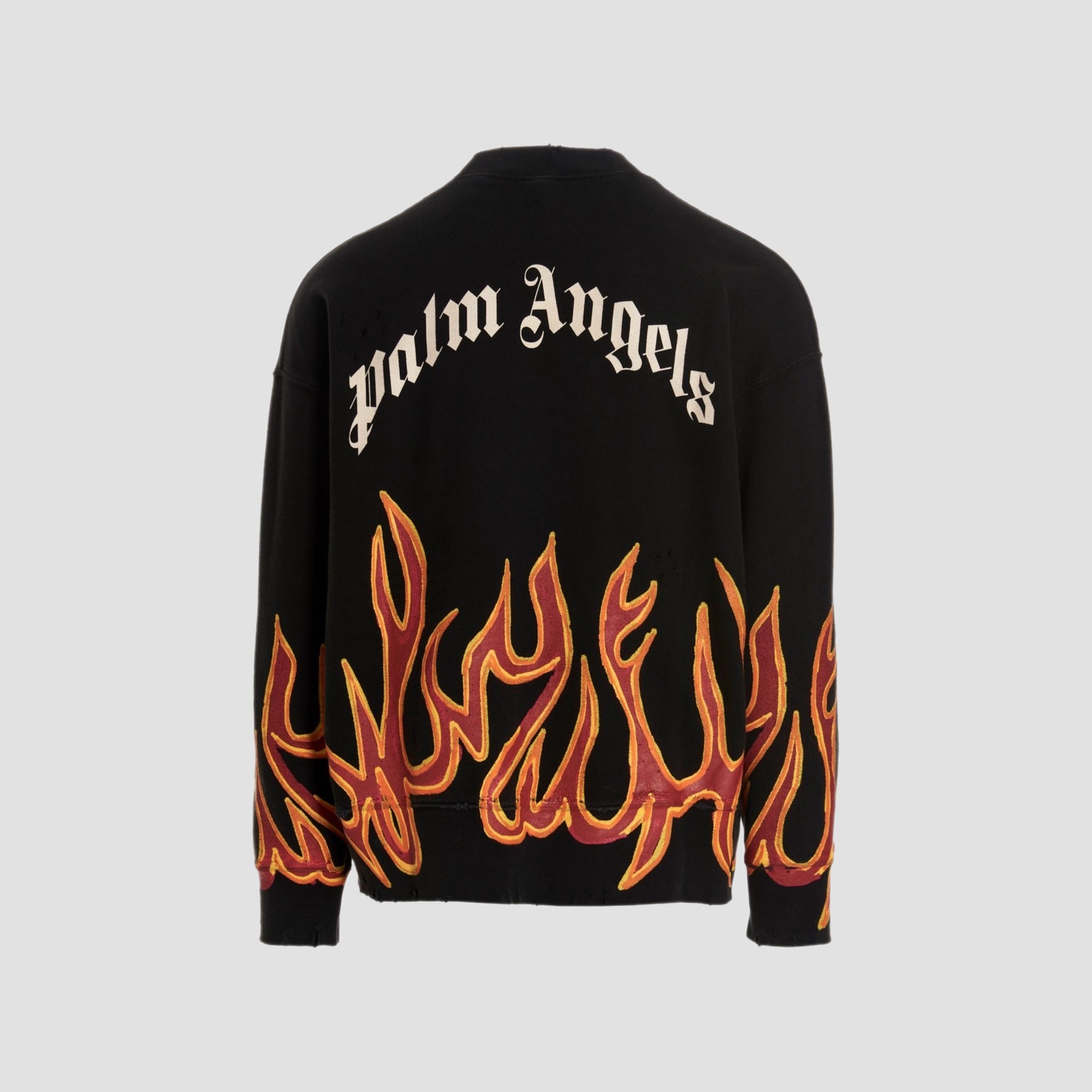 Palm Angels Graffiti Flame Crew Sweater Original Allure