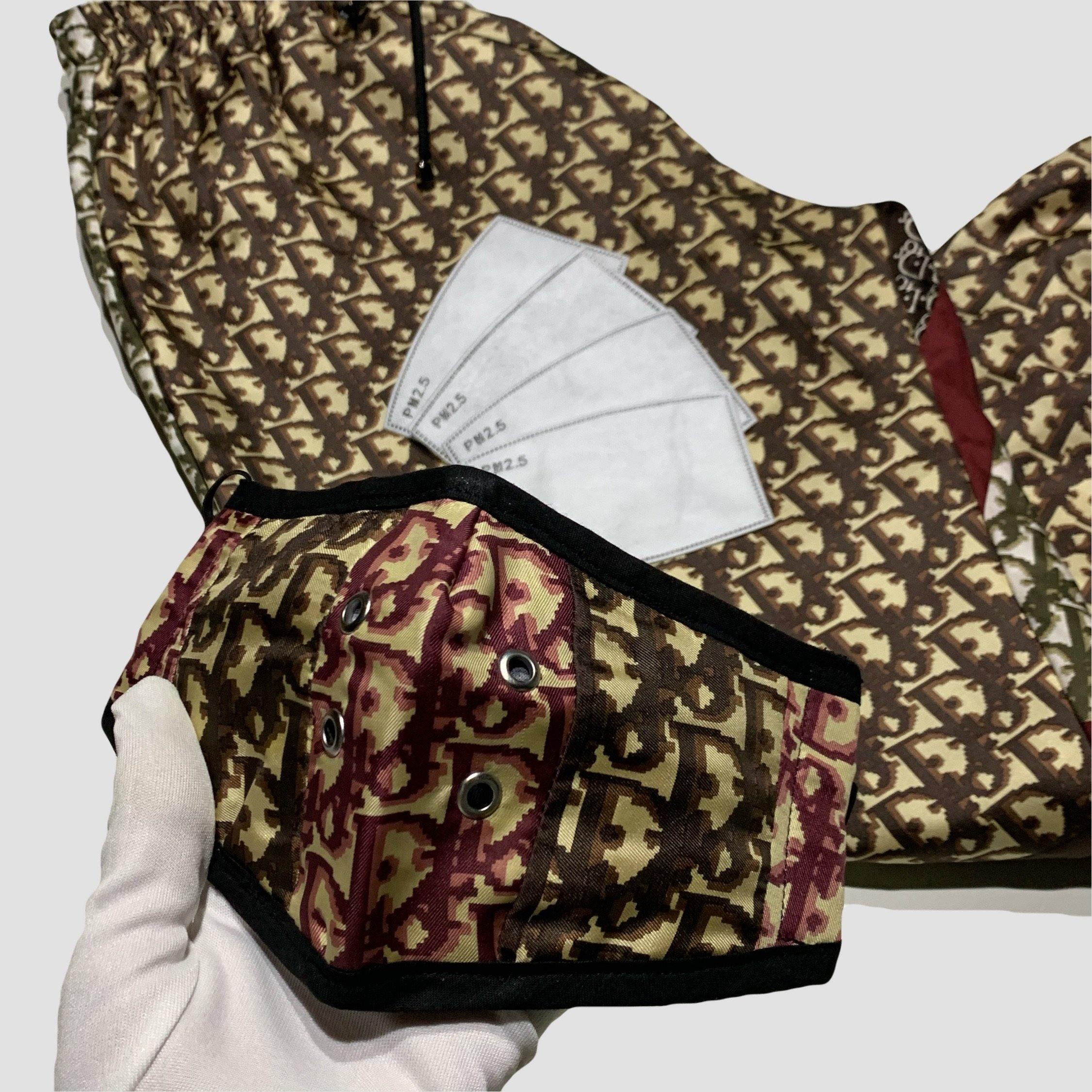 Custom Made Patchwork Monogram Joggers With Face Mask - Original Allure