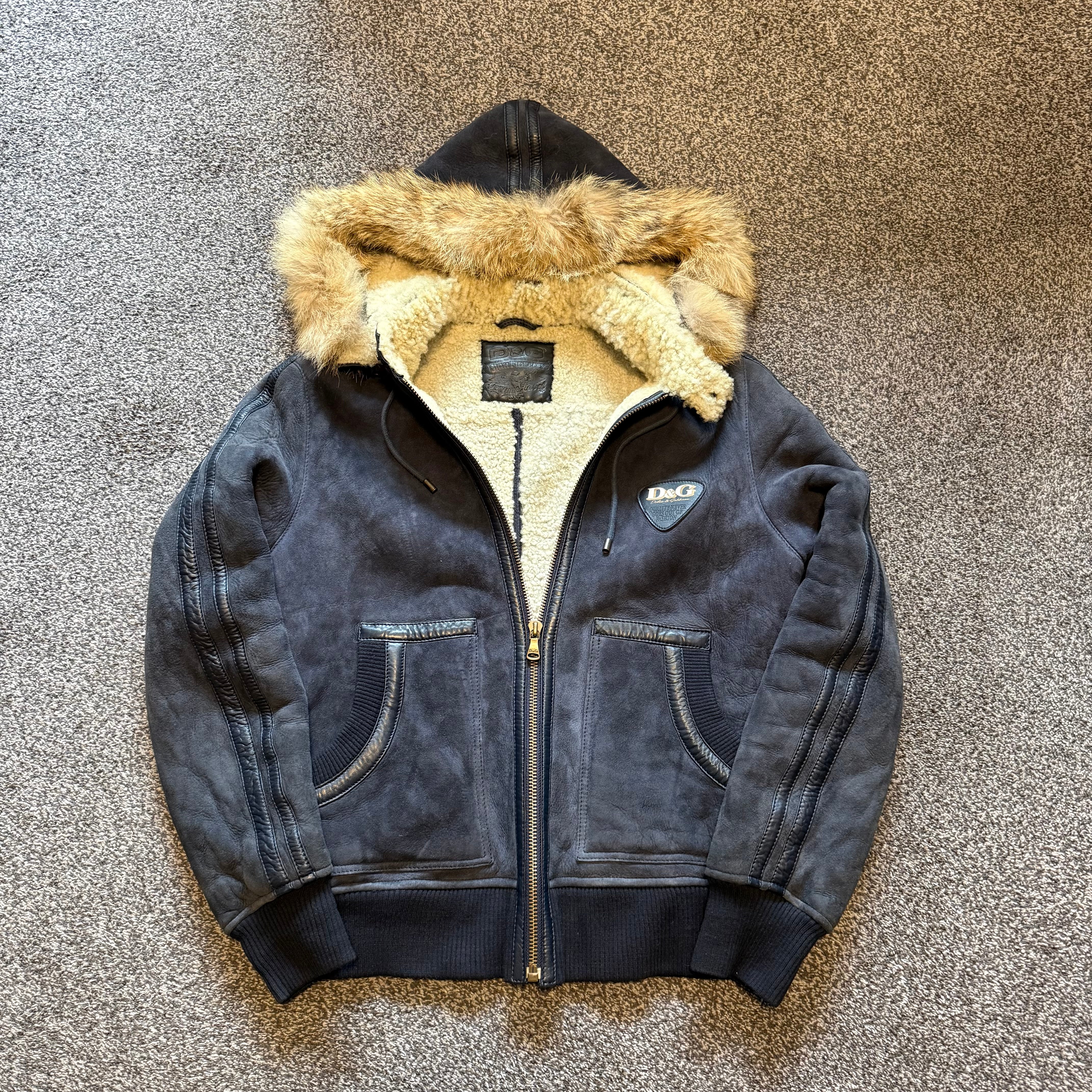 D&G Lambskin Suede Hooded Jacket