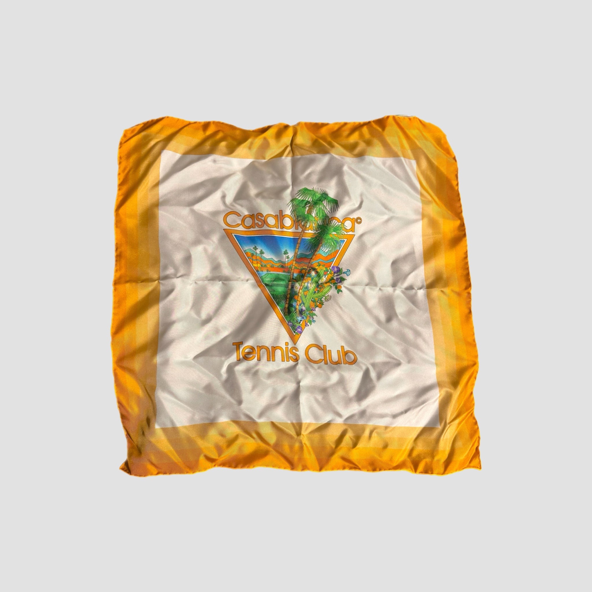Casablanca Silk Twill Palm Springs Scarf Orange
