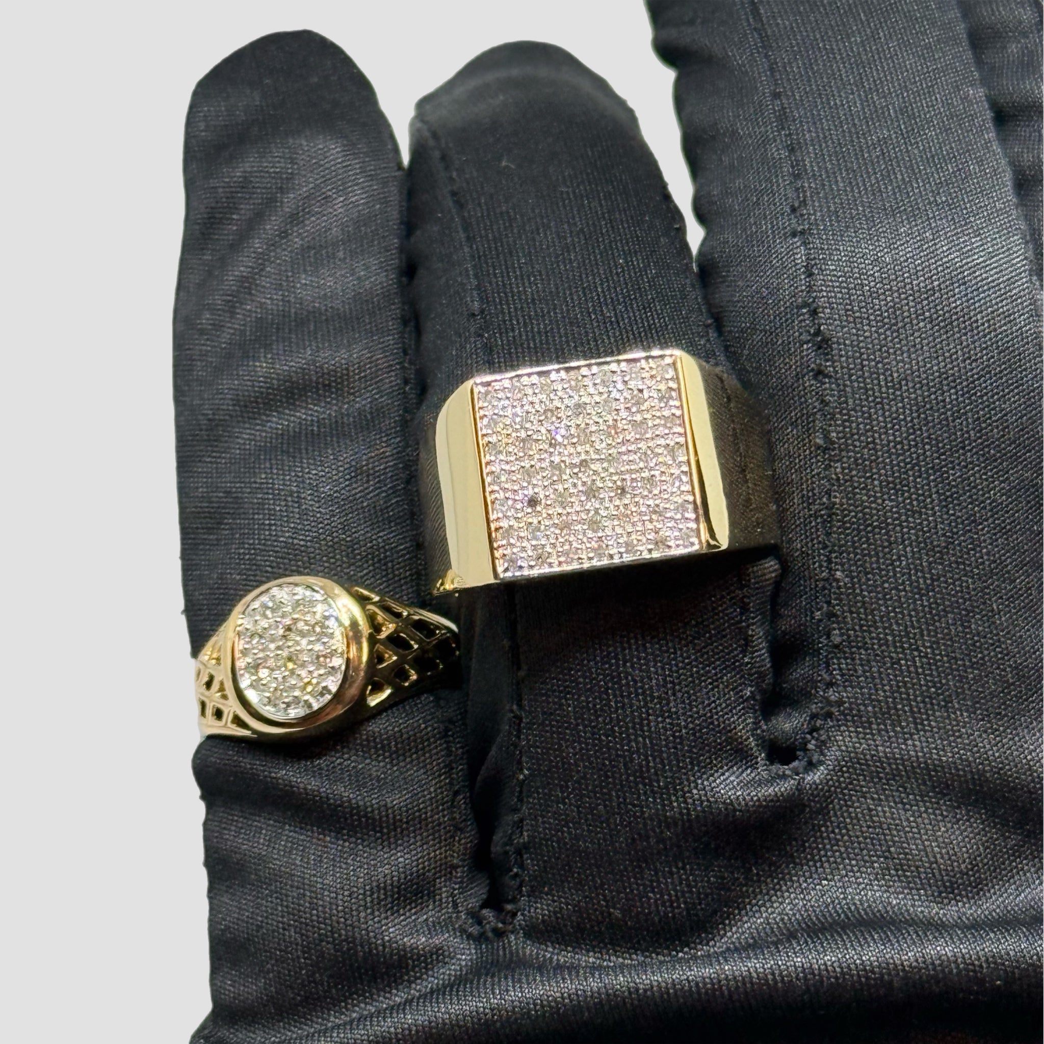 9ct Diamond Cluster Signet Ring