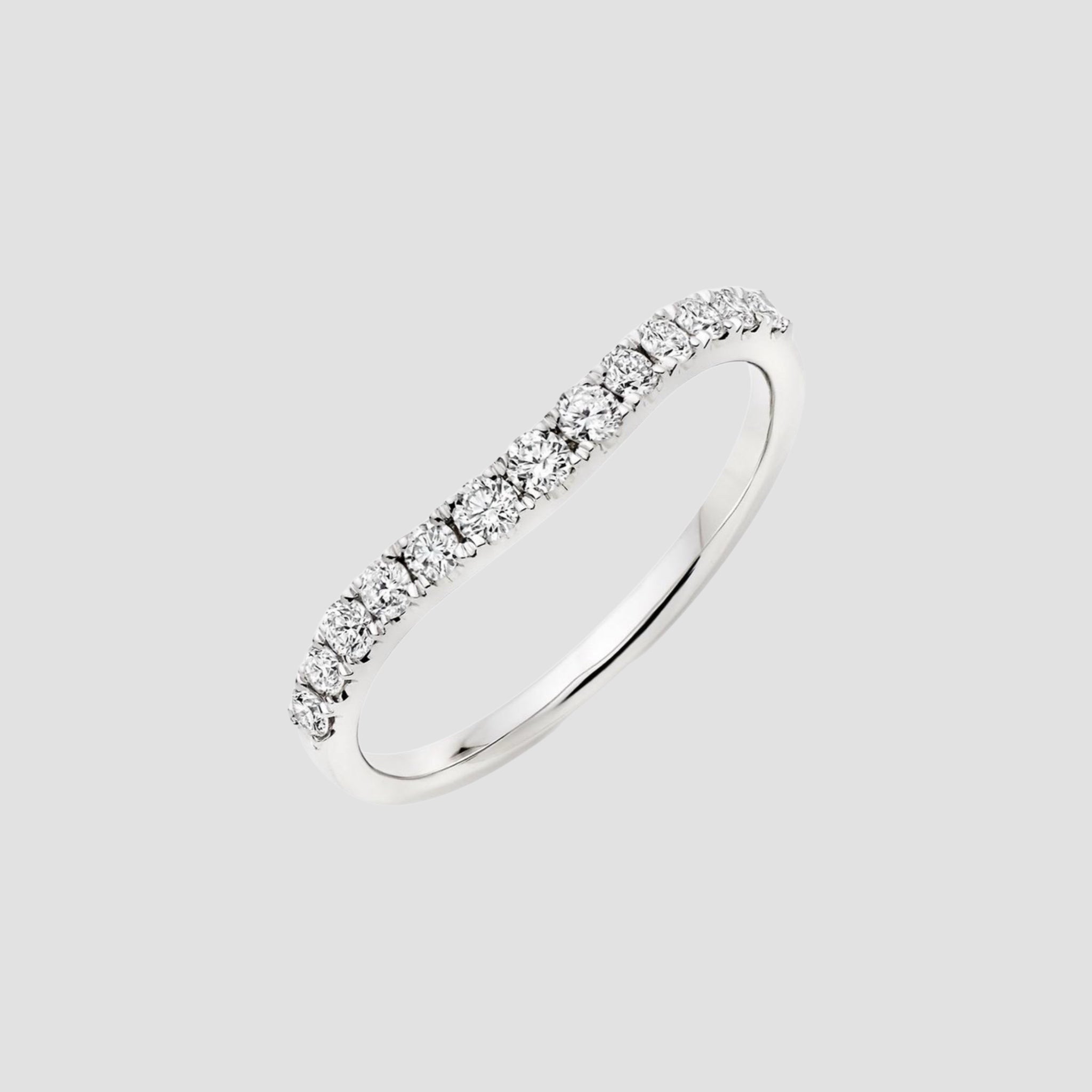 18ct White Gold Diamond Wishbone Half Eternity Ring
