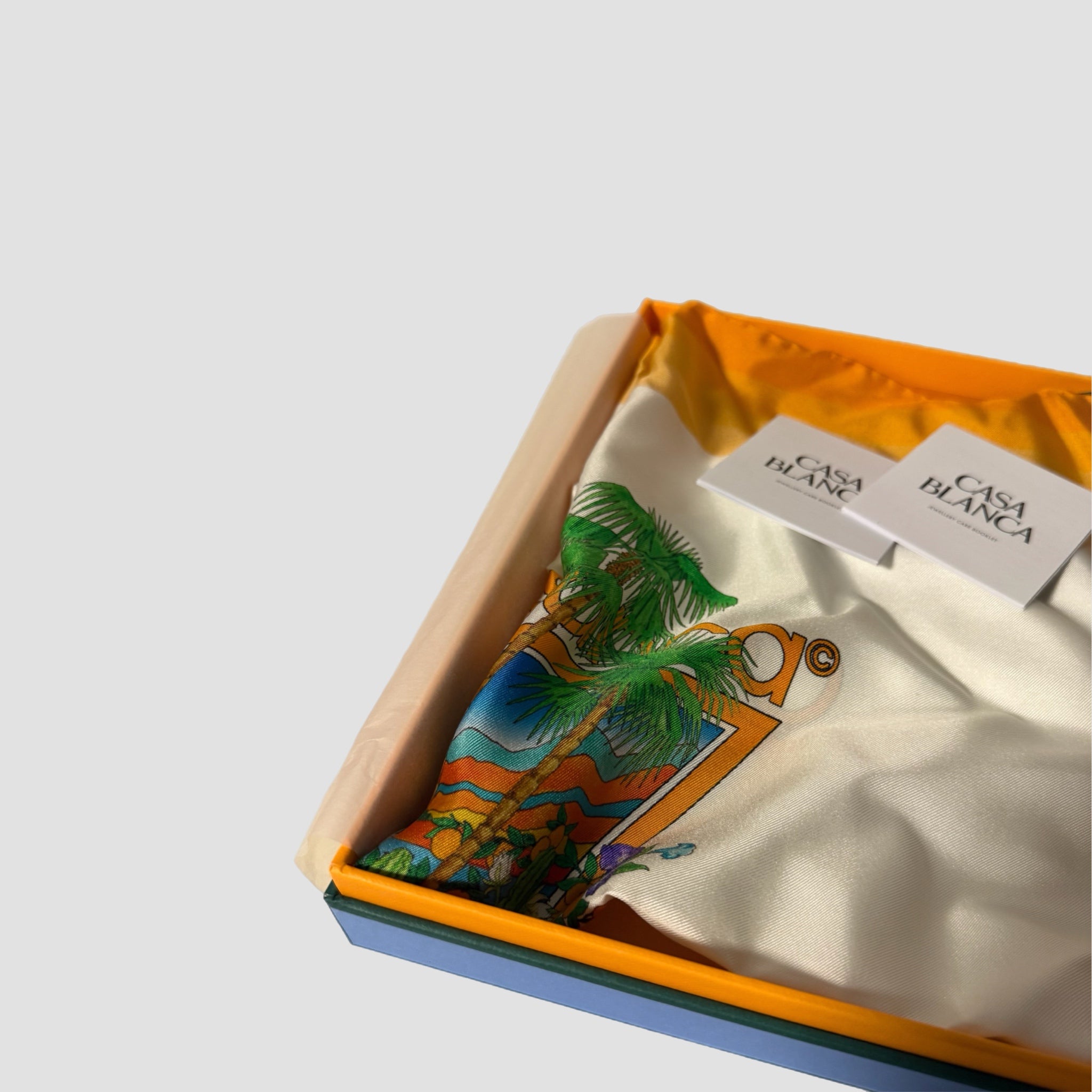 Casablanca Silk Twill Palm Springs Scarf Orange