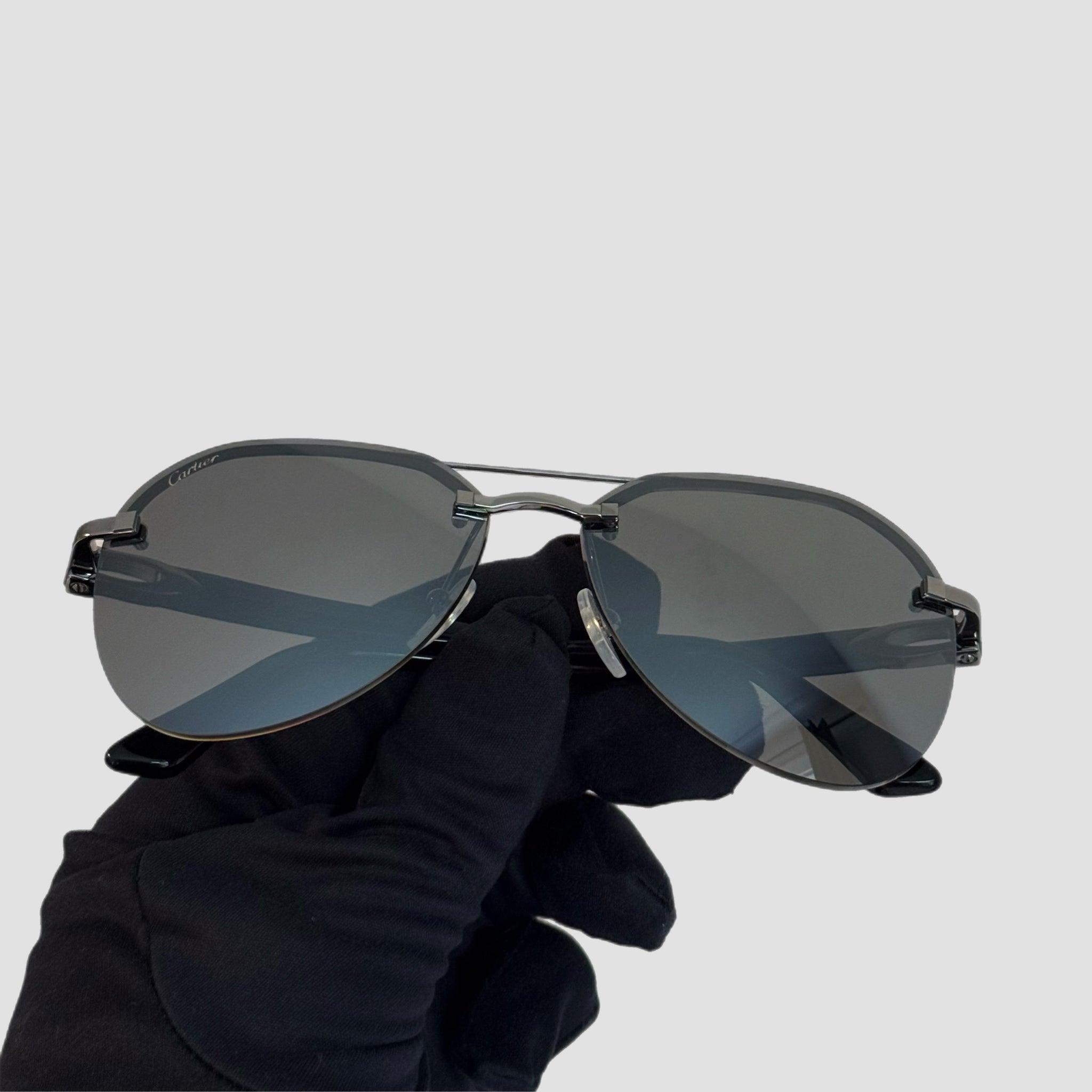 Mens Cartier Frameless Aviator Sunglasses