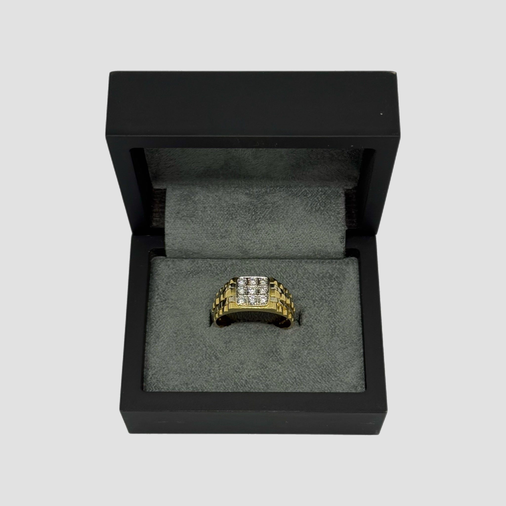 18ct Diamond Rolex Style Signet Ring