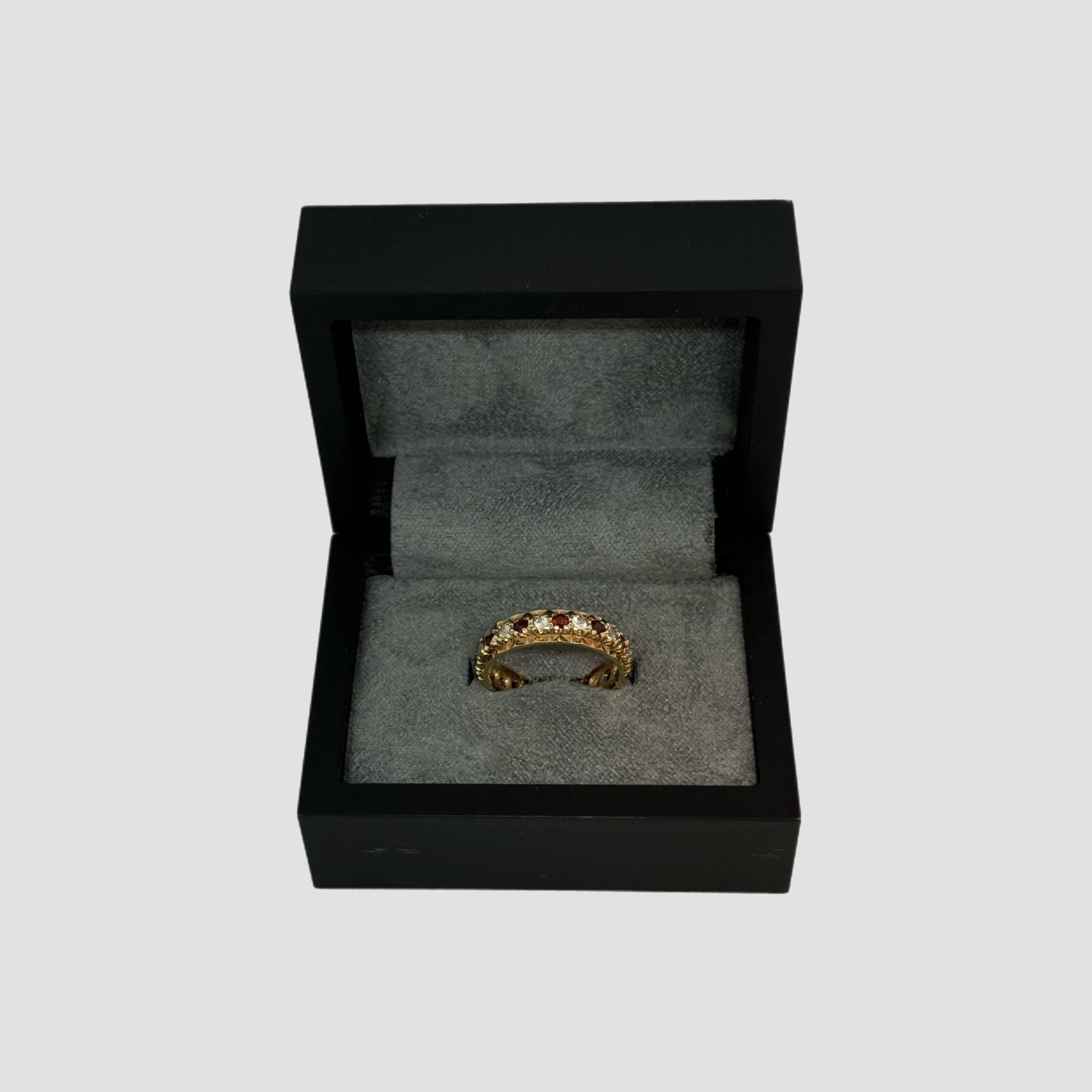 9ct Garnet And Diamond Full Eternity Ring