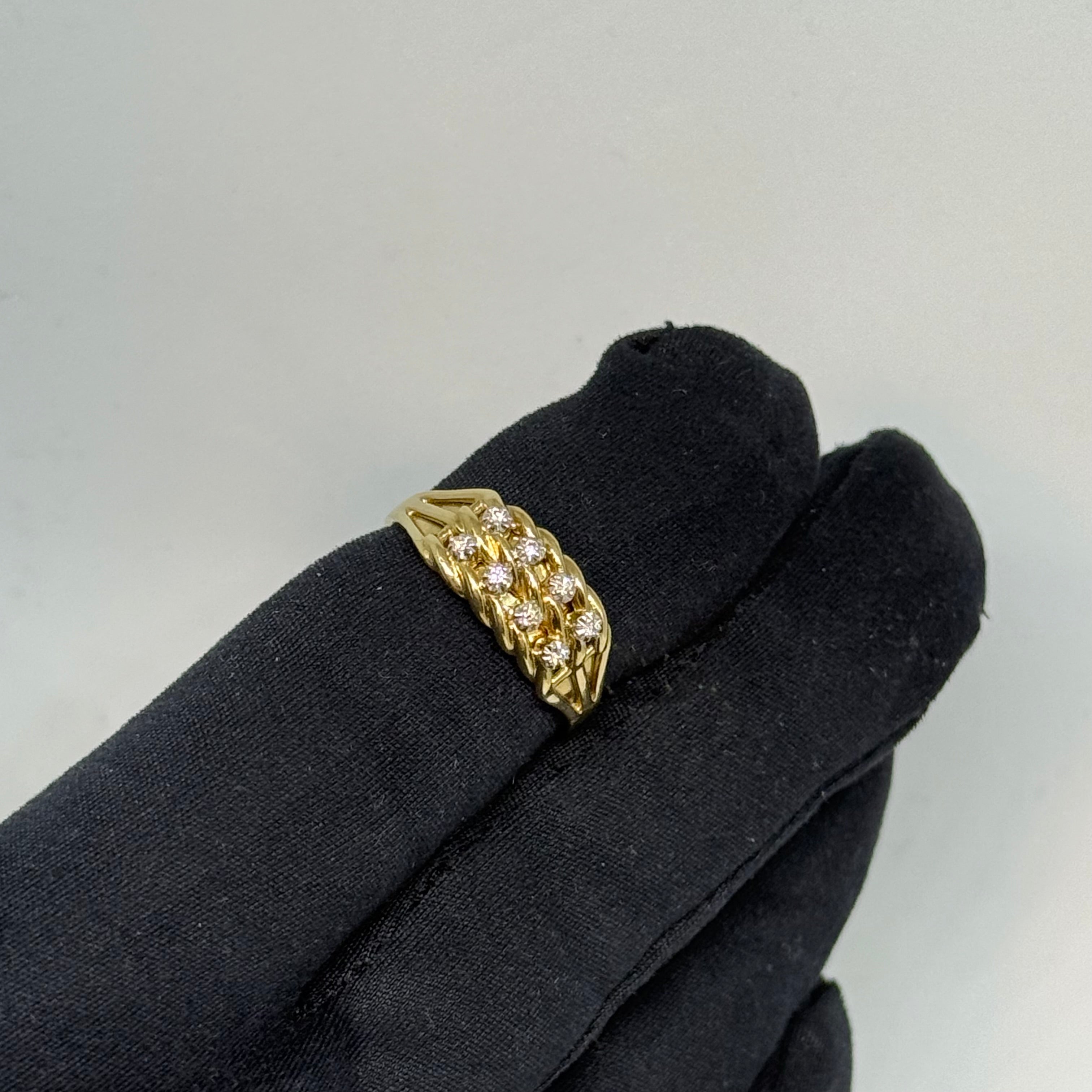 9ct Diamond Set Keeper Ring