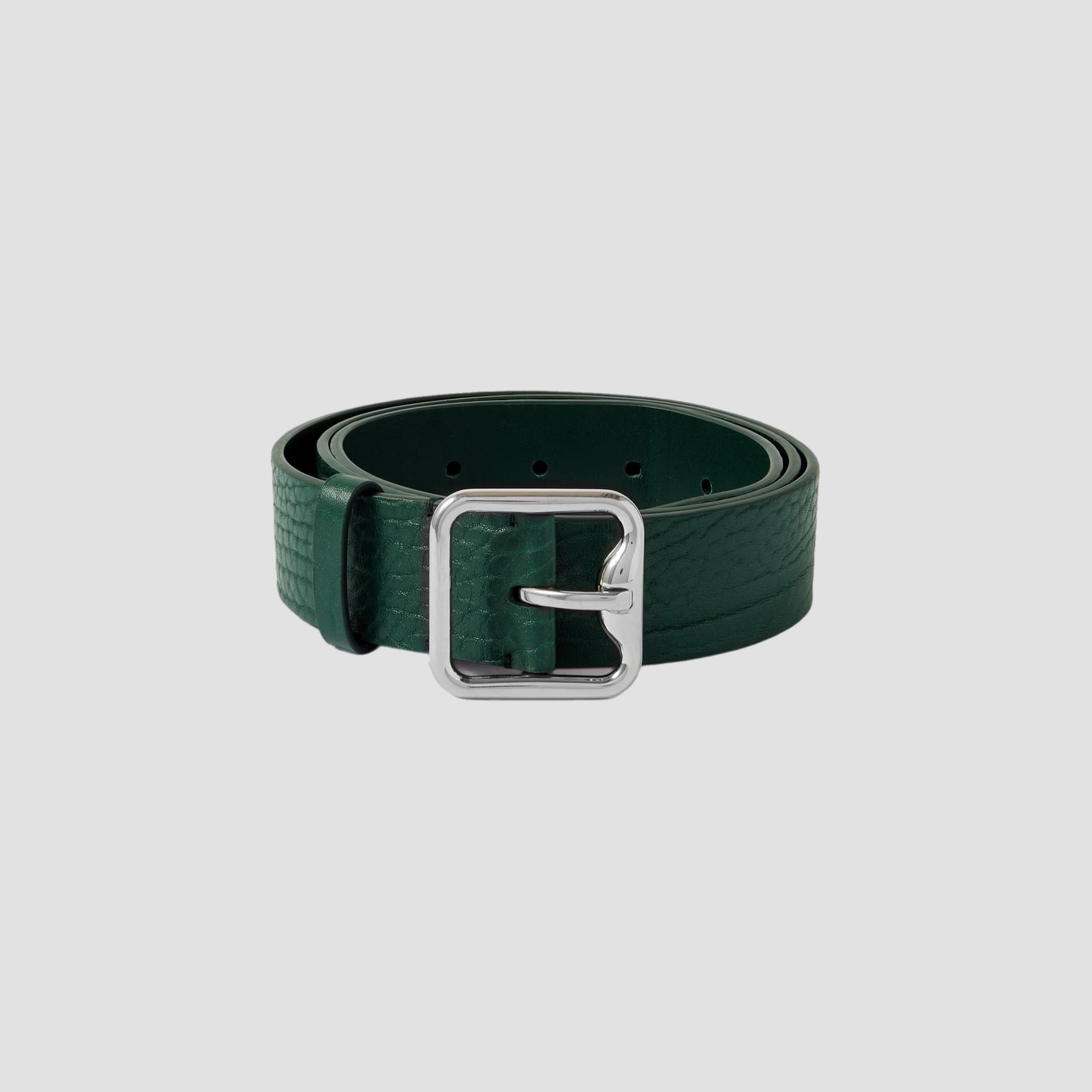 Burberry Leather B Buckle Belt Emerald Green