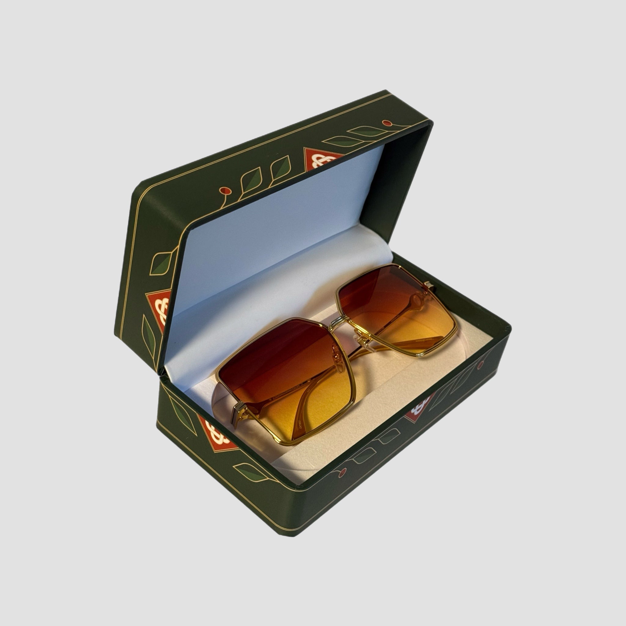 Women’s Casablanca Stainless Steel Square Orange Gradient Sunglasses