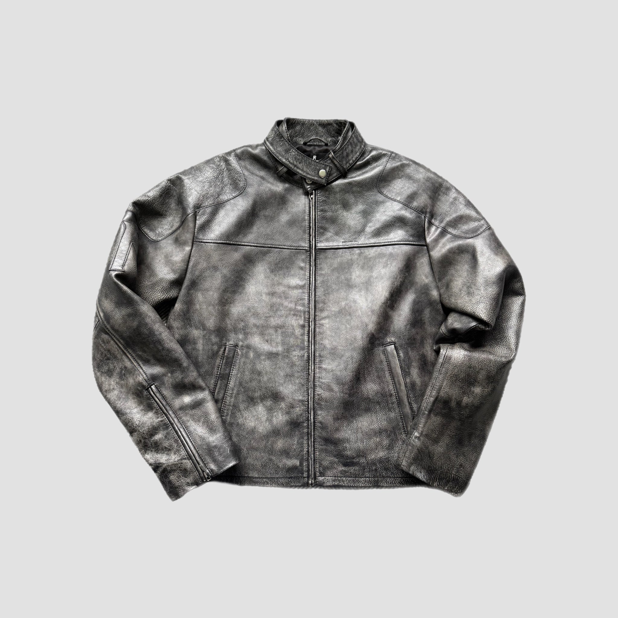 Represent Black/Grey Leather Jacket
