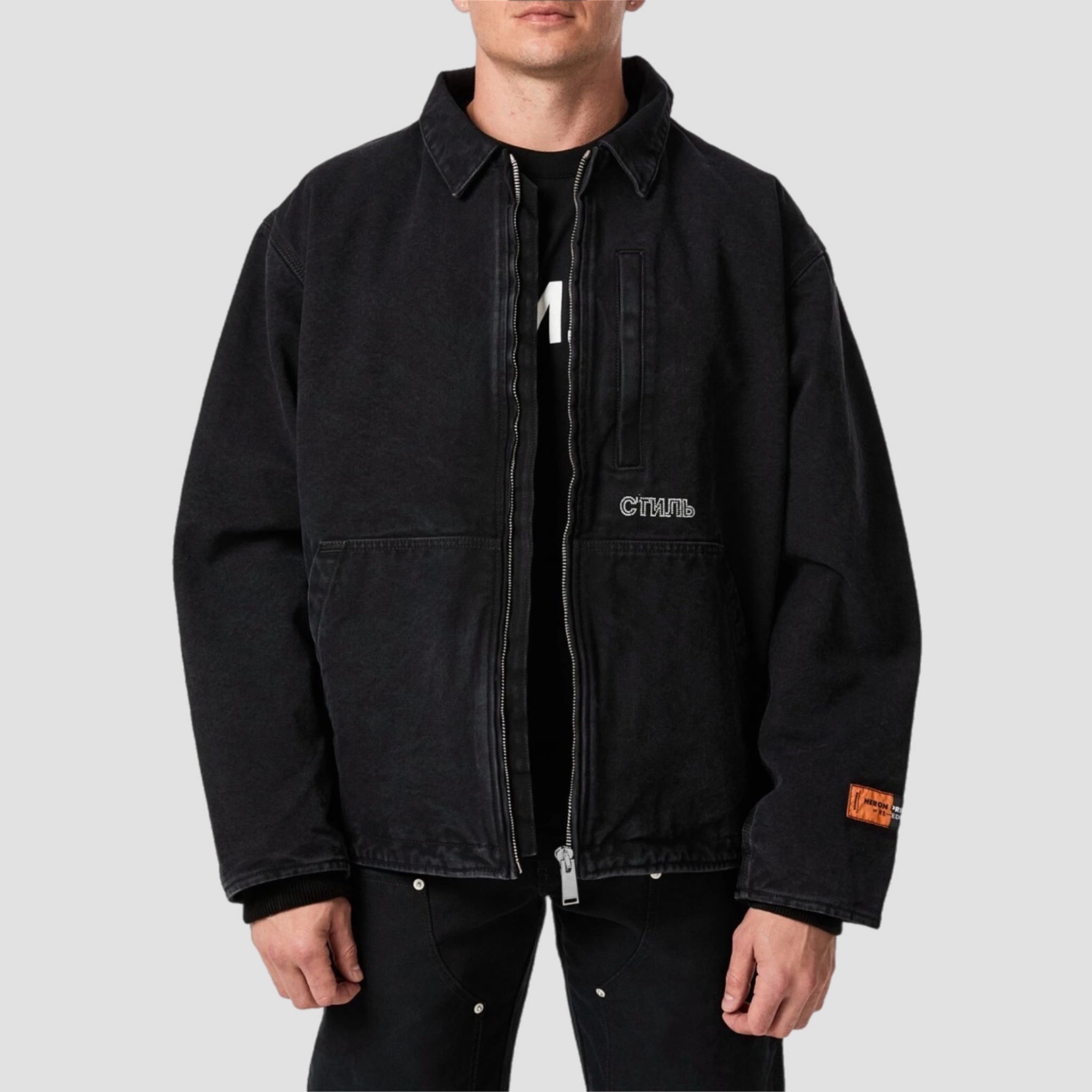 Heron Preston CTNMB Canvas Padded Trucker Jacket