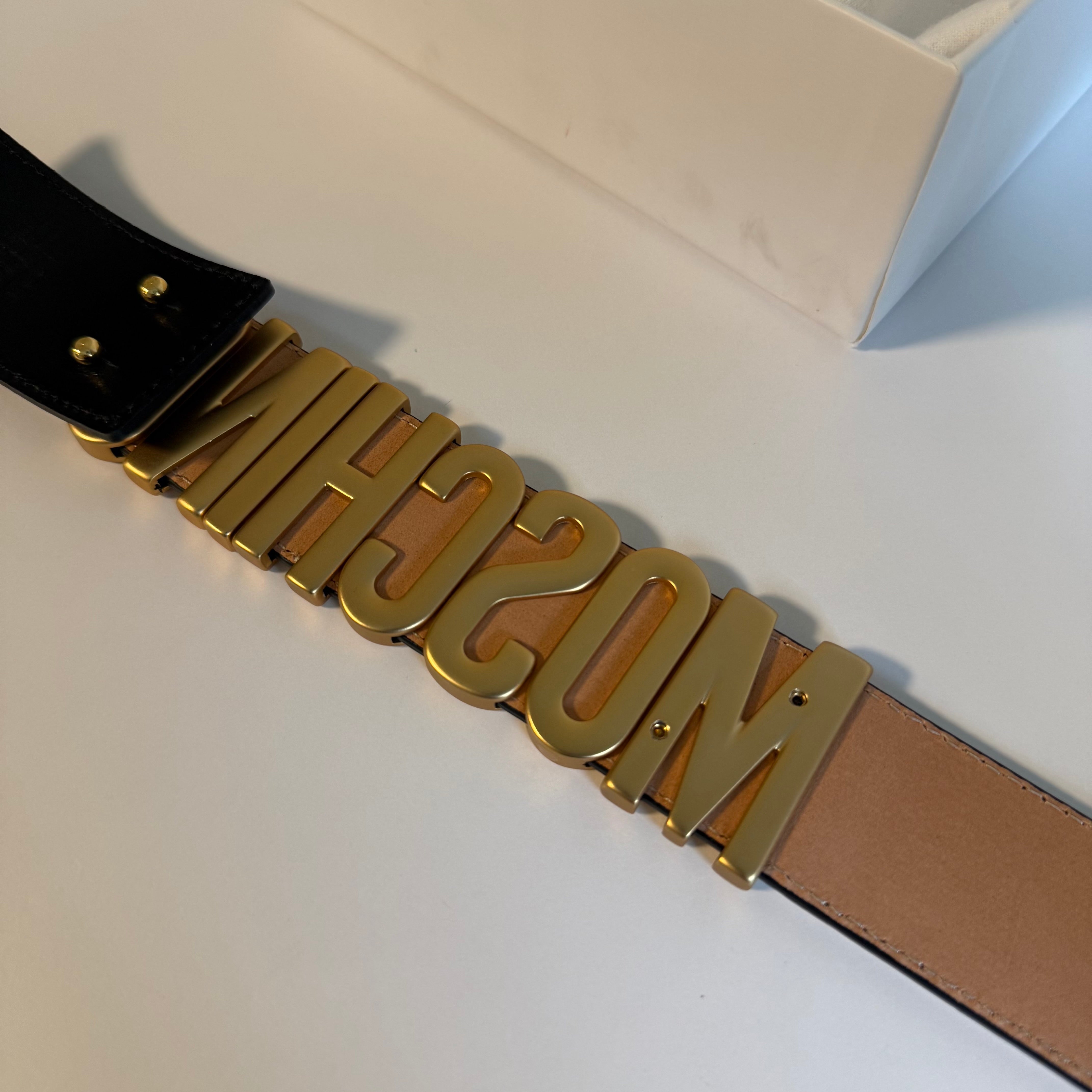 Moschino Leather Belt Size 54