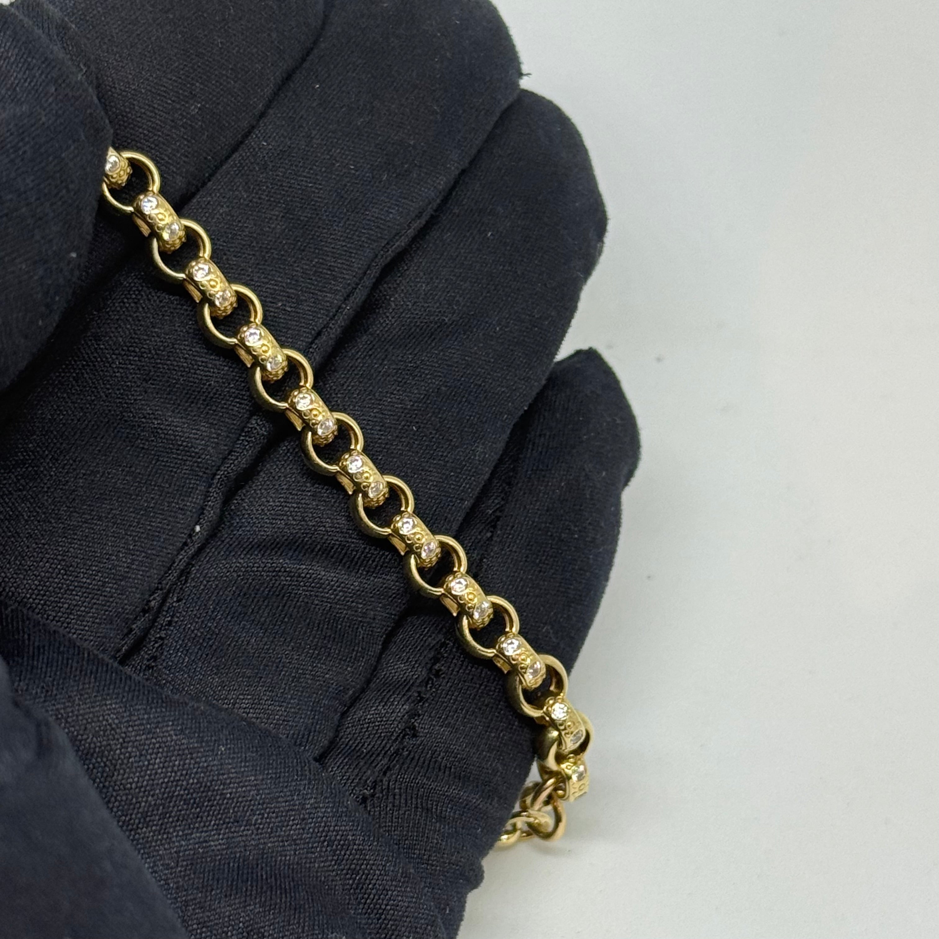 Babys 9ct Belcher Cubic Bracelet