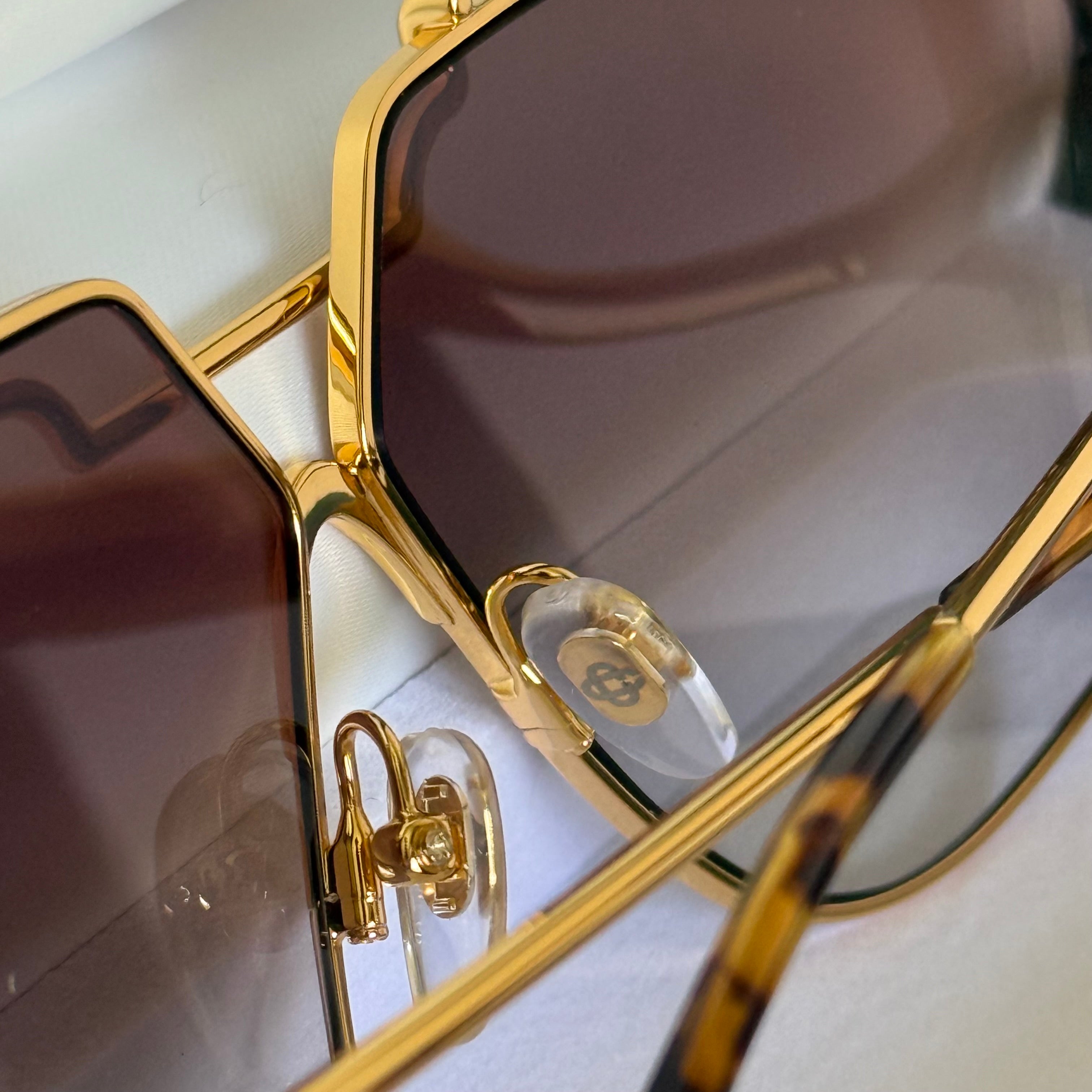 Casablanca Stainless Steel Aviator Sunglasses