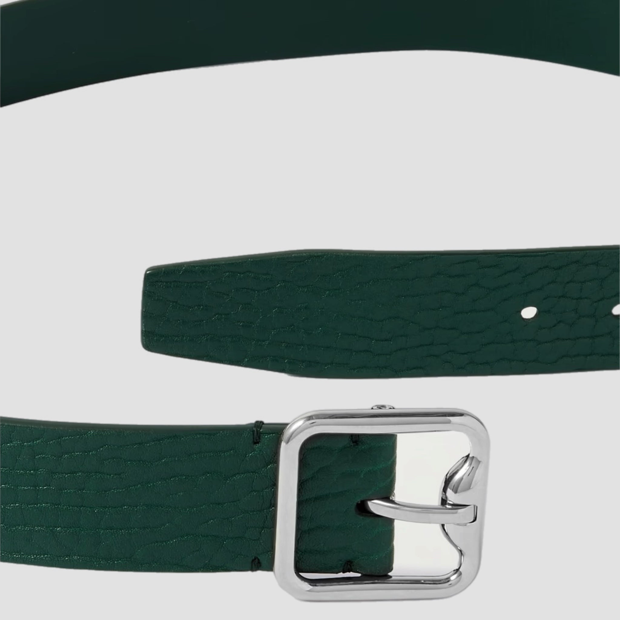 Burberry Leather B Buckle Belt Emerald Green