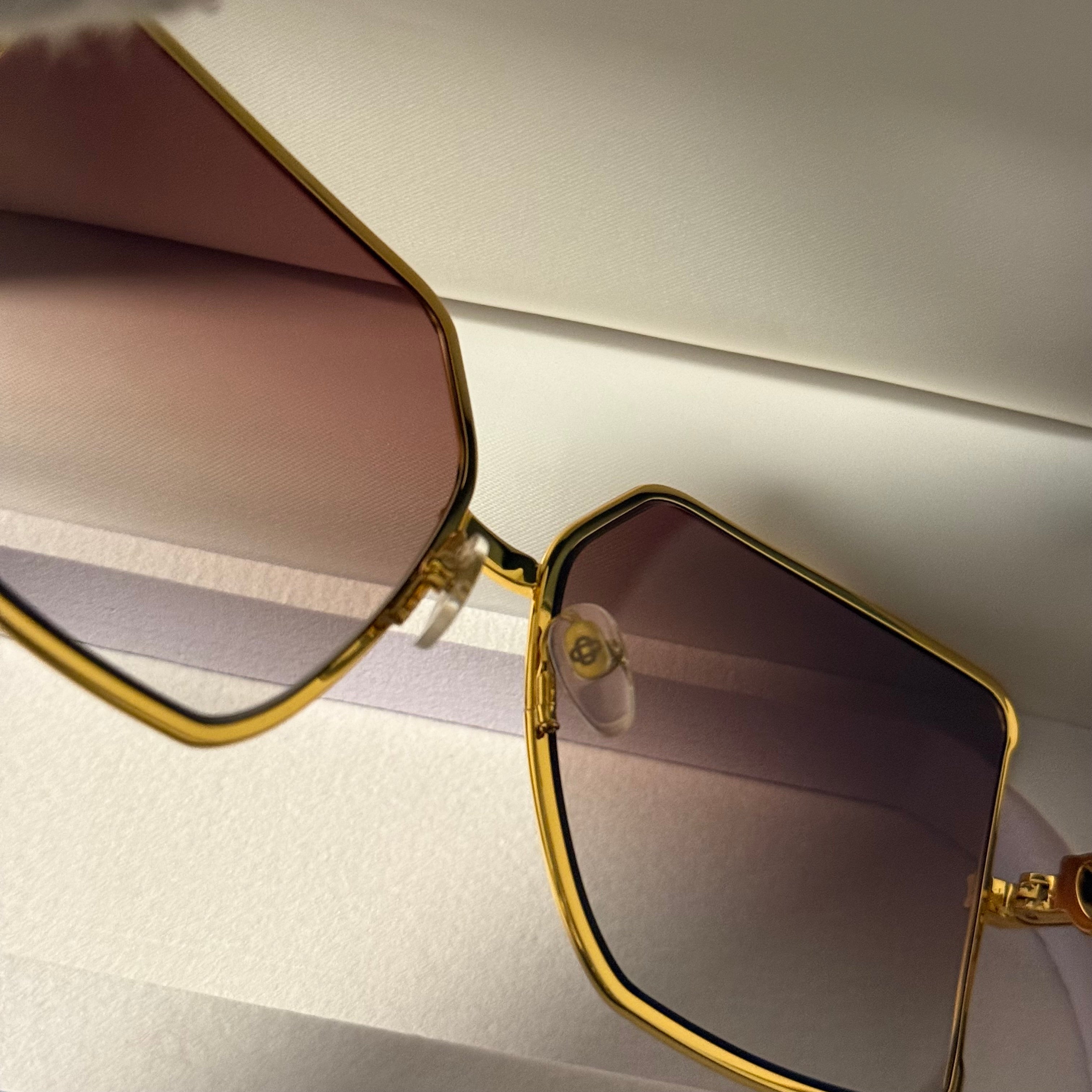 Women’s Casablanca Stainless Steel Square Brown Gradient Sunglasses