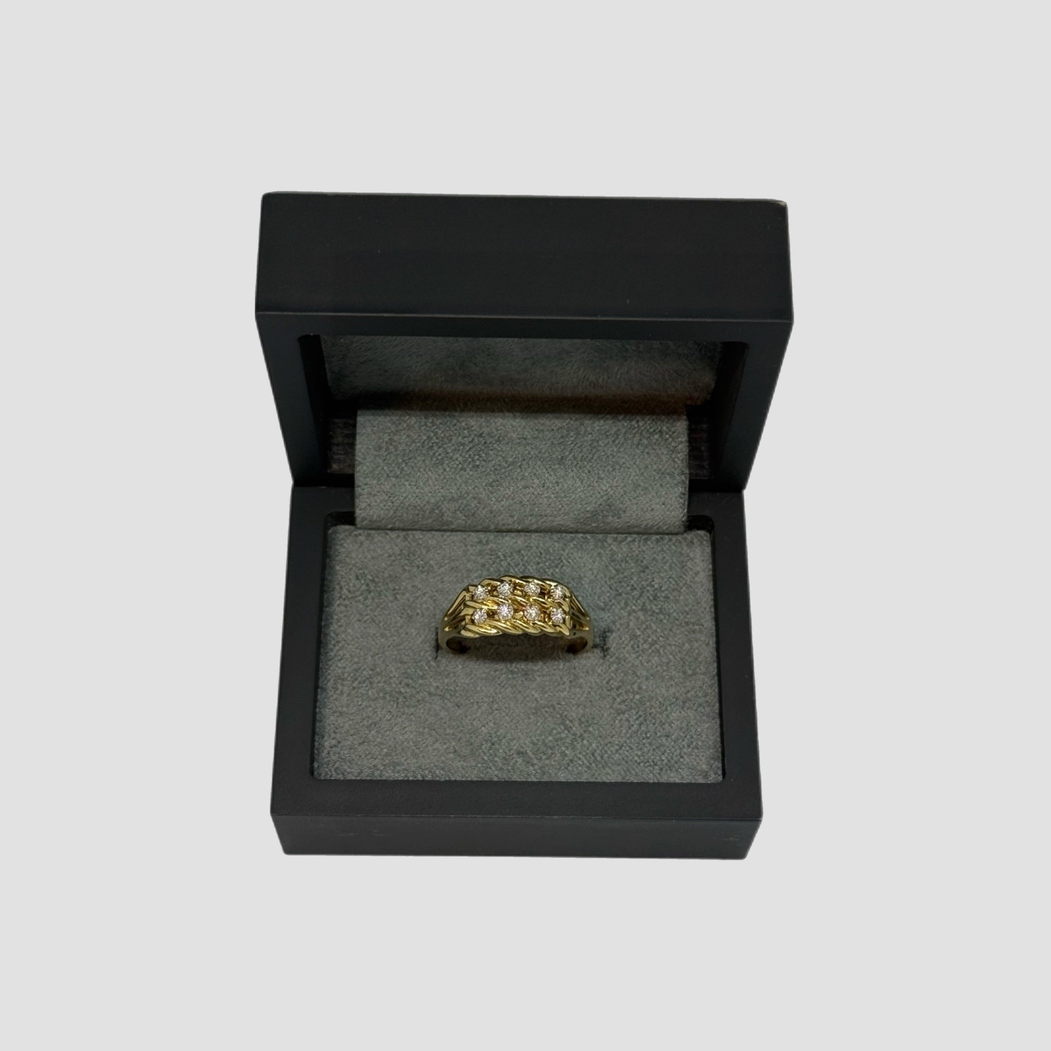 9ct Diamond Set Keeper Ring