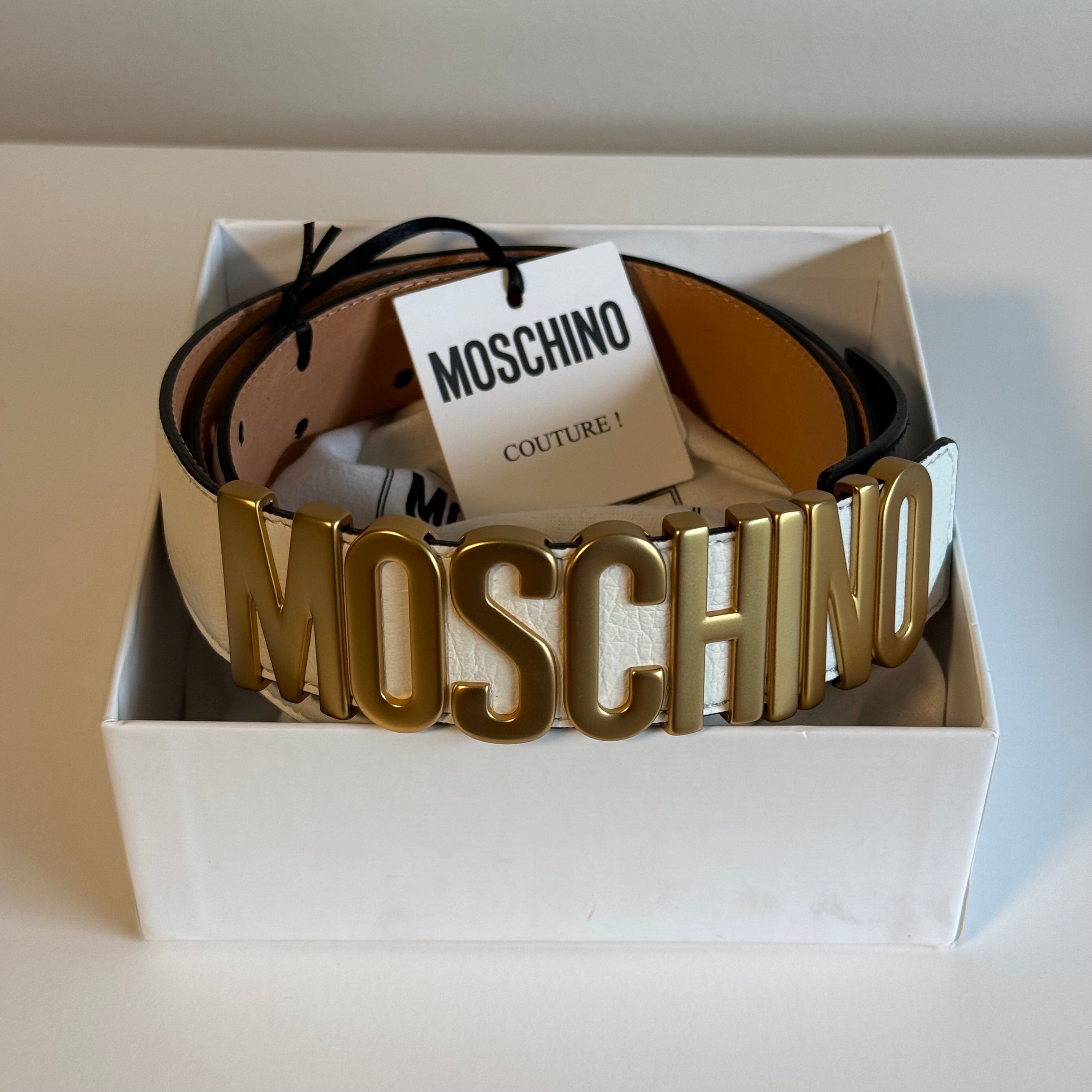 Moschino Leather Belt Size 54
