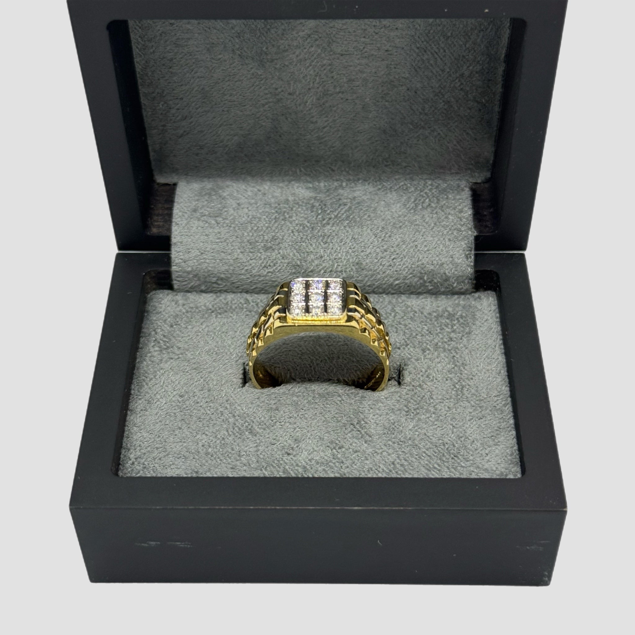 18ct Diamond Rolex Style Signet Ring