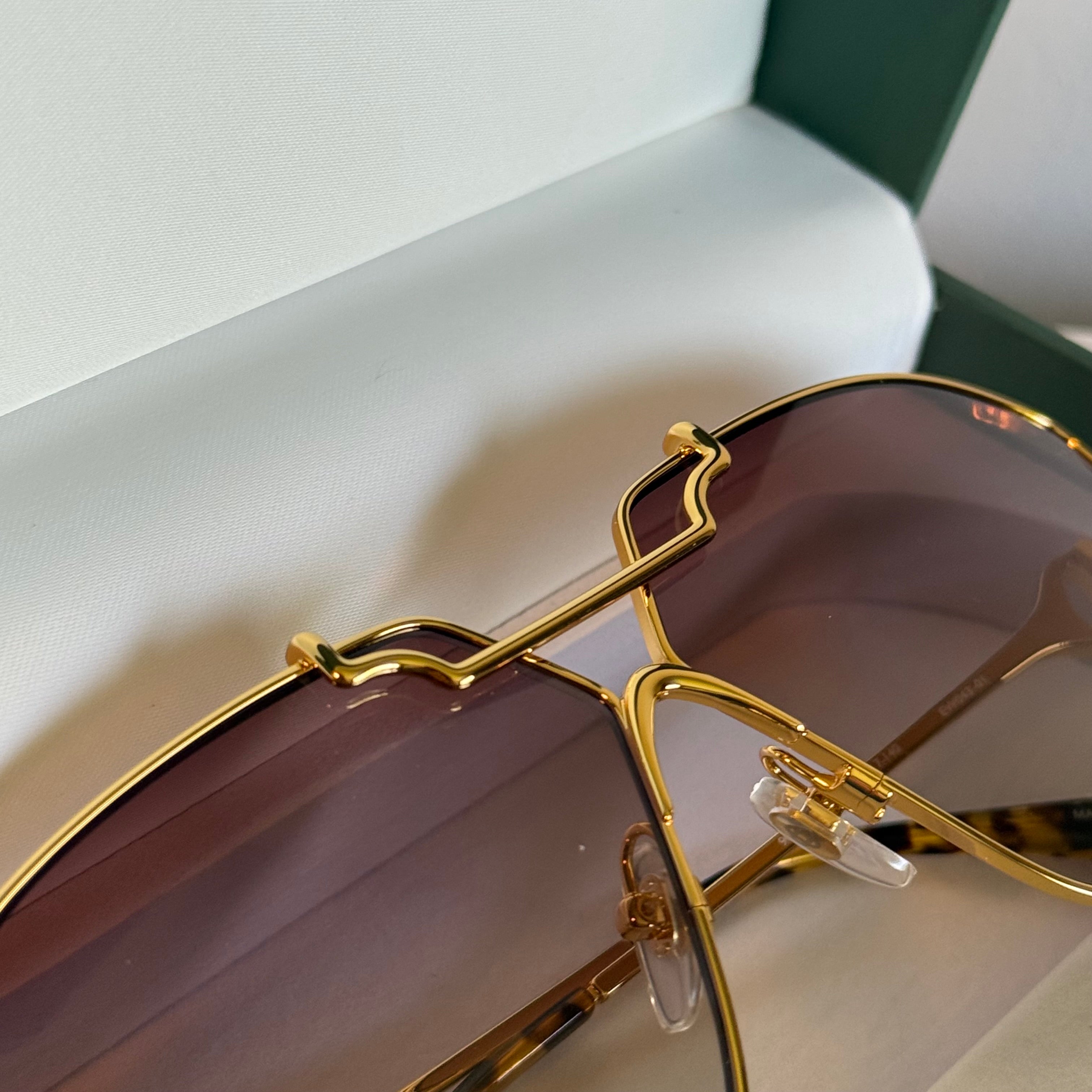 Casablanca Stainless Steel Aviator Sunglasses