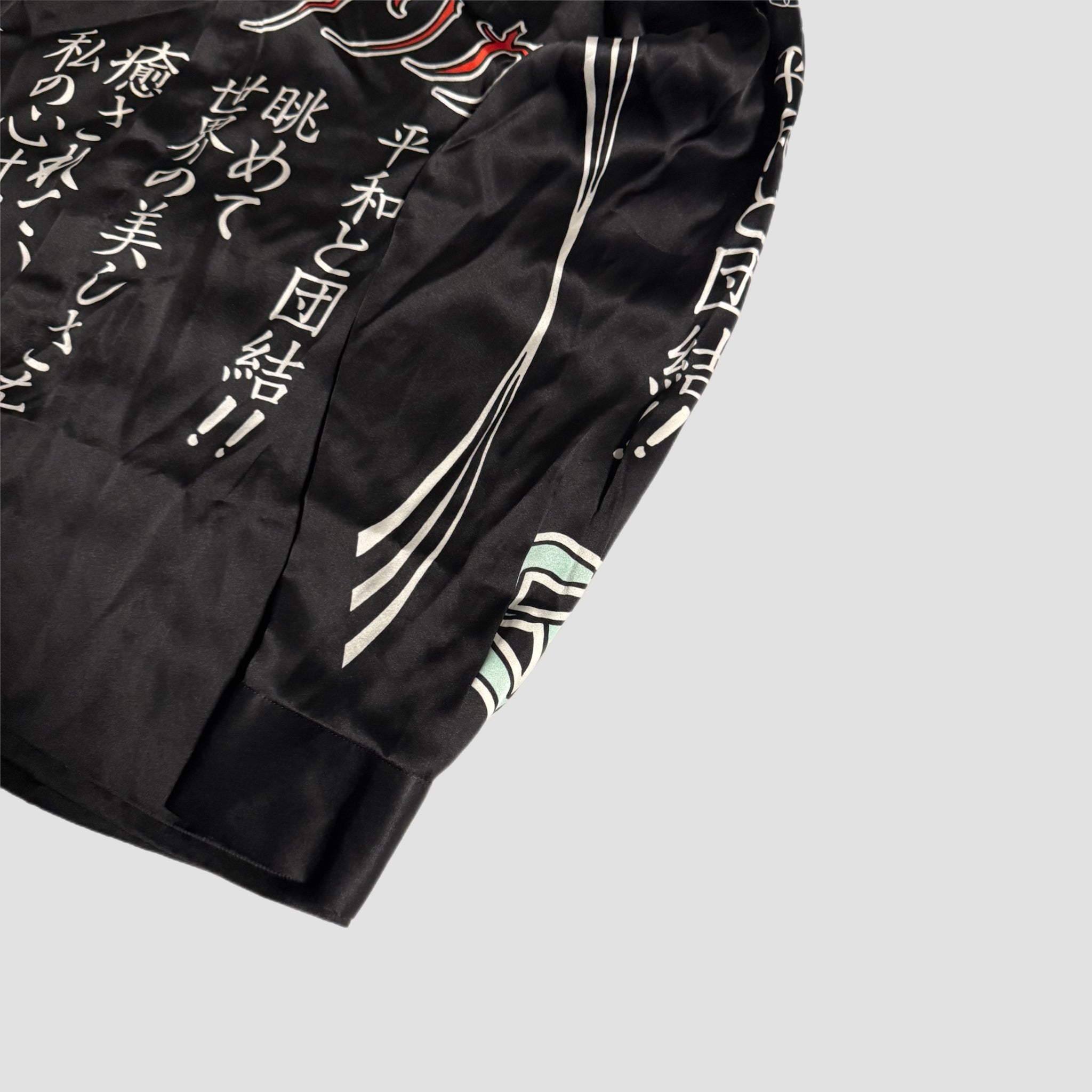 Casablanca Emblem Long Sleeve Silk Satin Shirt