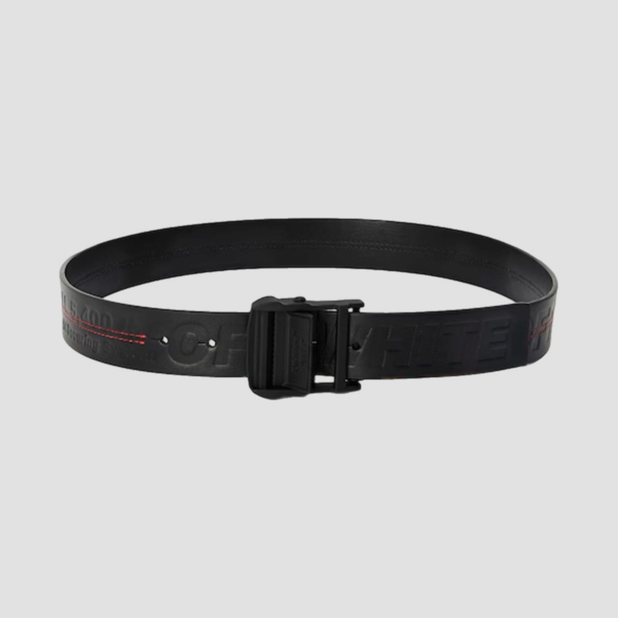Off-White Black Leather Industrial Belt